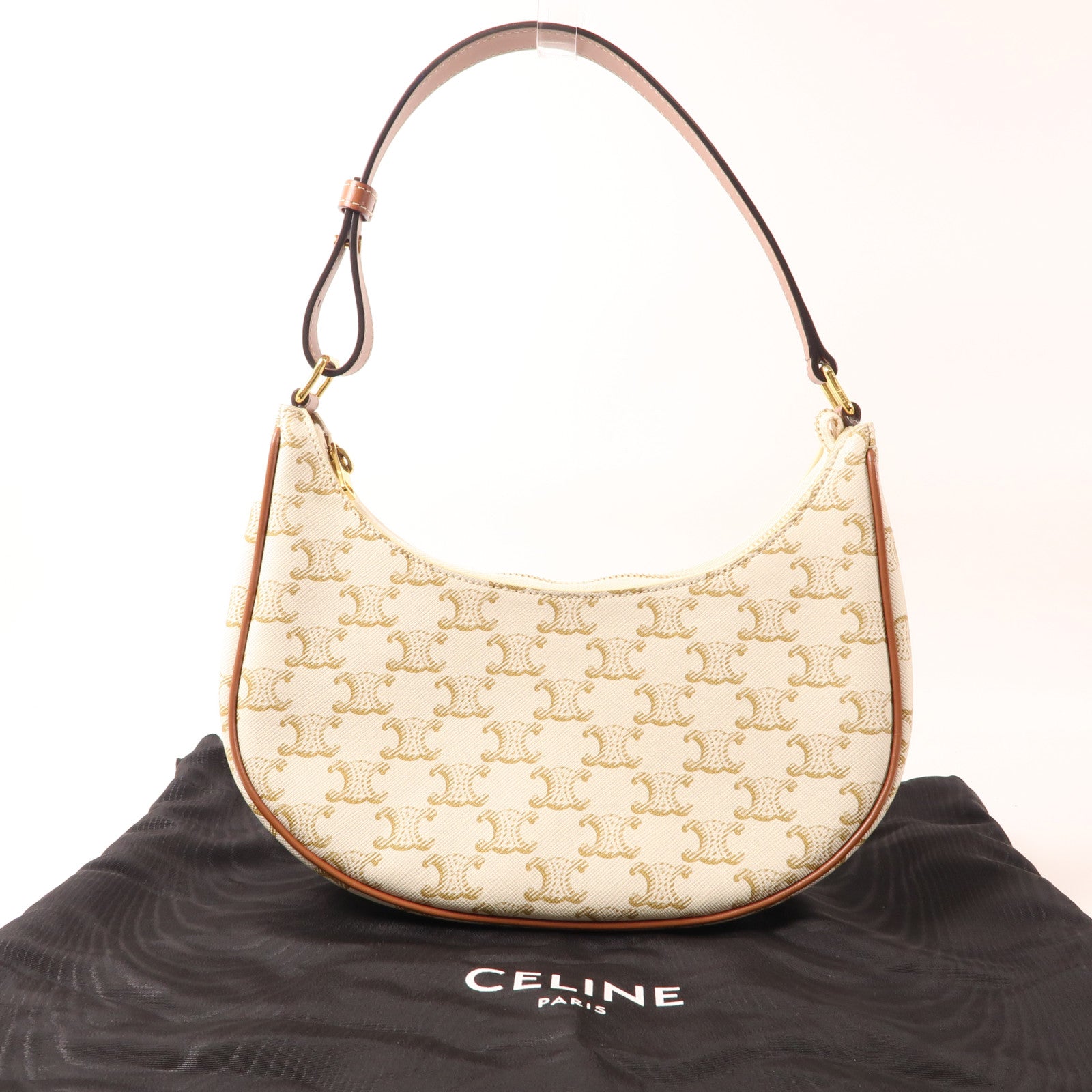 CELINE 塗層帆布Ava金扣肩背袋