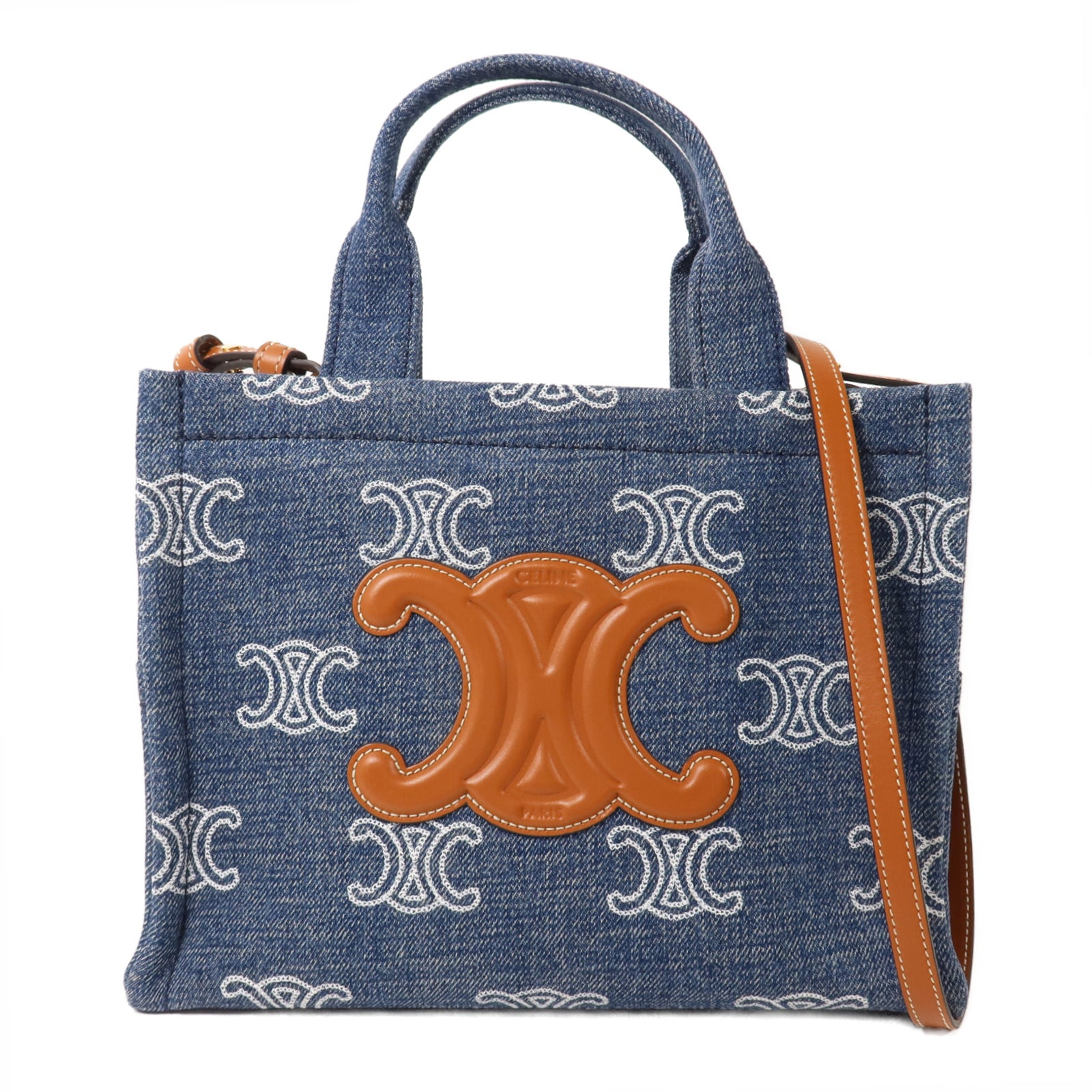 CELINE 牛仔布Small Cabas Thais手挽肩背兩用袋