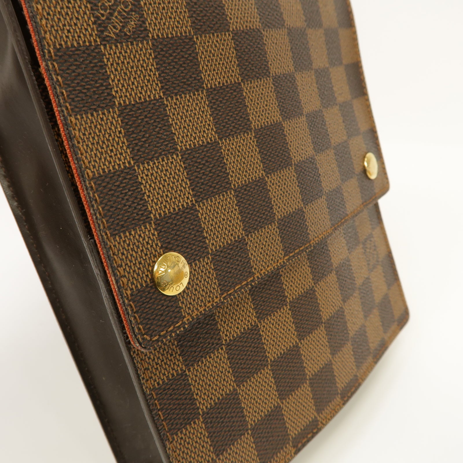 LOUIS VUITTON 【激減優惠】Damier Portello Shoulder Bag金扣肩背袋Ebene