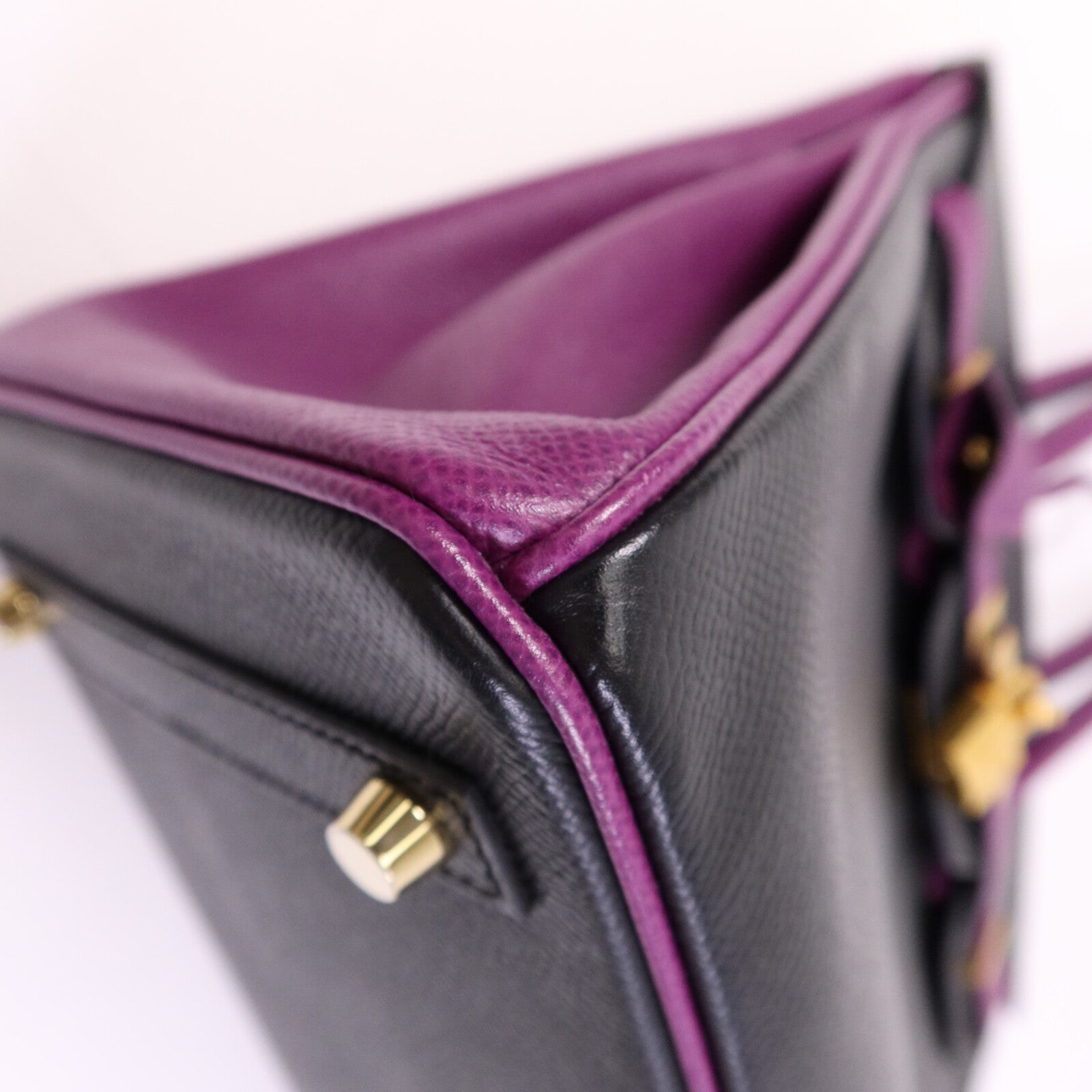 HERMES Epsom皮革Birkin 30金扣手挽袋Anemore/Noir