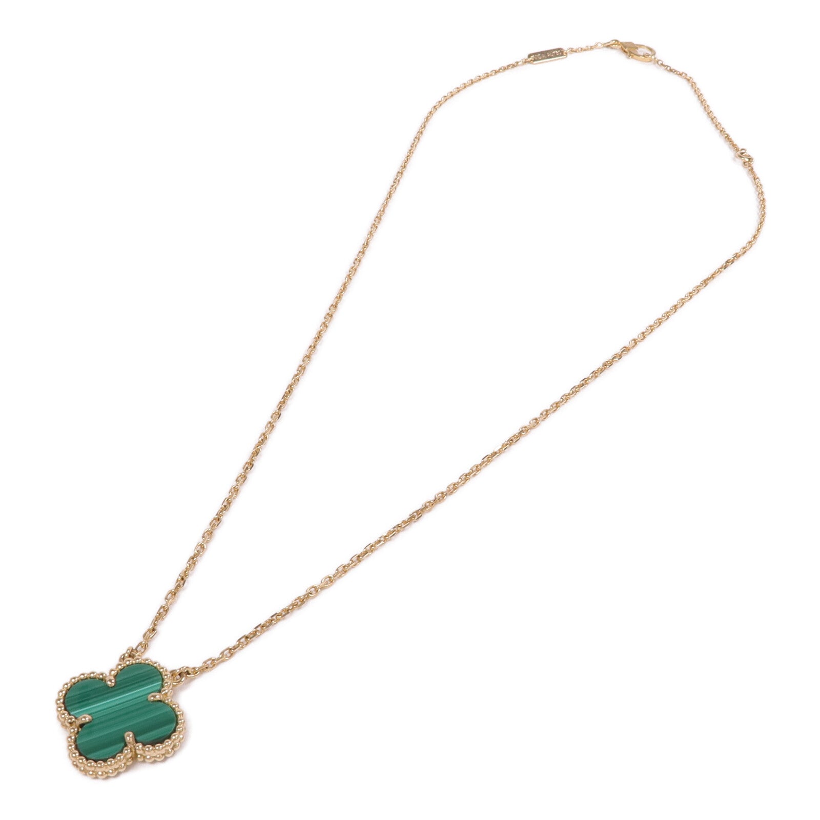 Van Cleef & Arpels 18K黃金Vintage Alhambra Pendant孔雀石項鍊