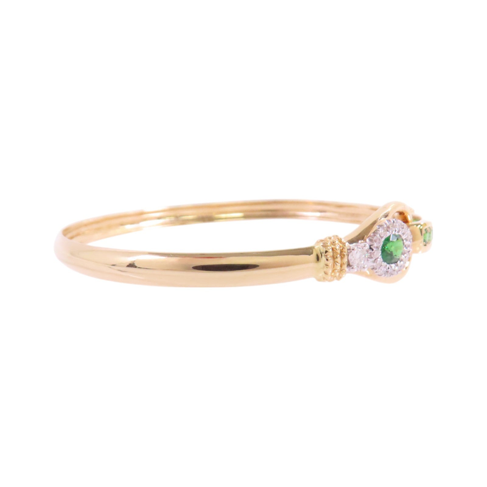 JEWELRY 18K黃金/鑽石/石榴石Diamond Garnet Bangle手鐲