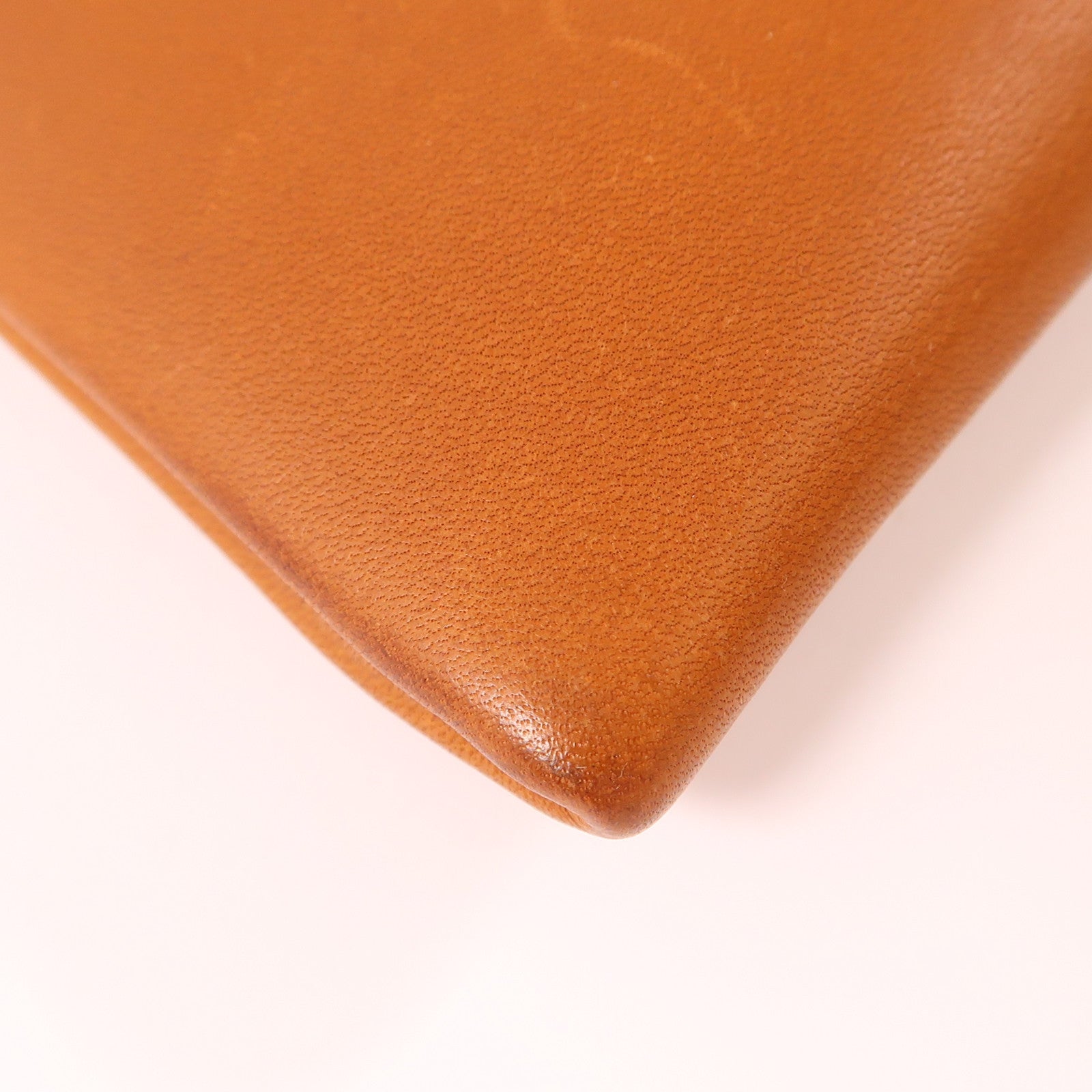HERMES 絲質/皮革Silky City 33肩背袋Beige/Gold