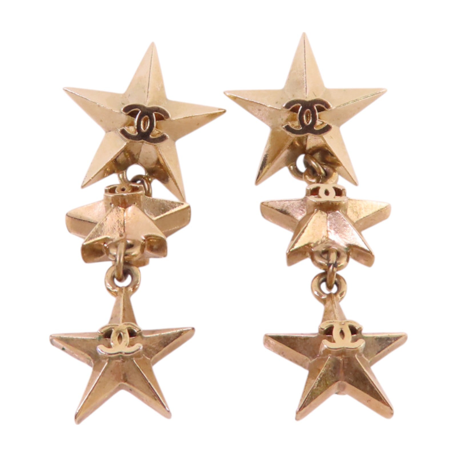 CHANEL CC Star Earrings A17C Metal