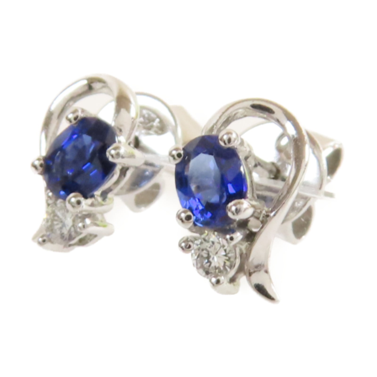 JEWELRY 【激減優惠】18K白金Sapphire 2.07g藍寶石耳環