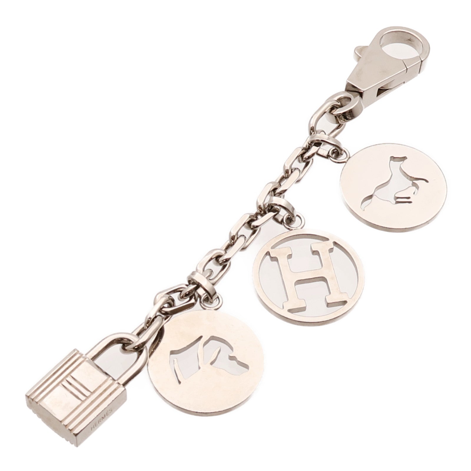 HERMES 金屬Bag Charm銀扣掛飾