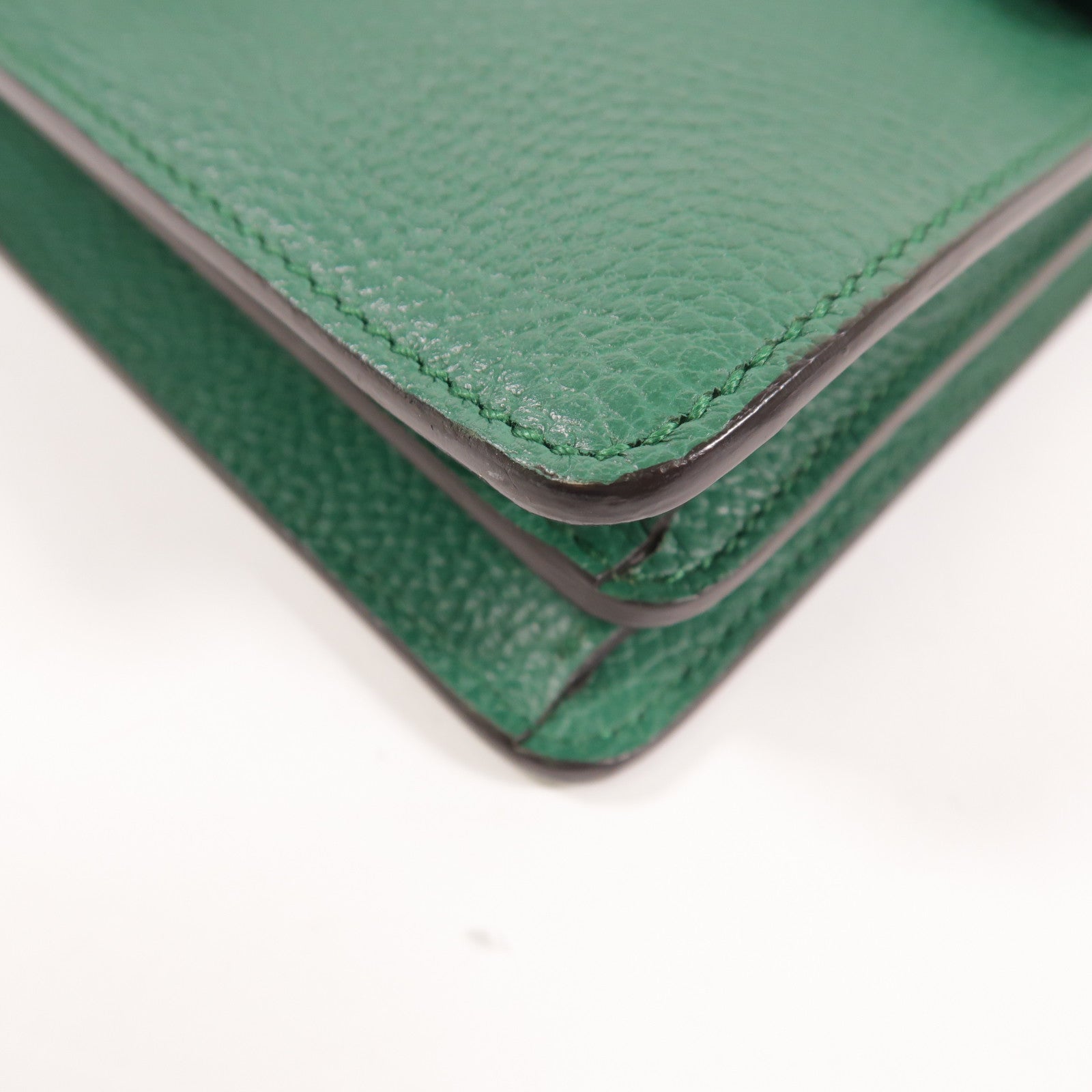 GUCCI GG GHW Diouysys Chain Shoulder Bag Calfskin Leather 400249 Green