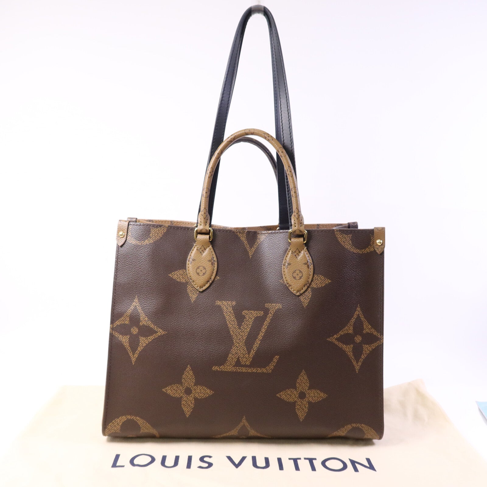 LOUIS VUITTON Monogram Giant On The Go MM金扣手挽肩背兩用袋