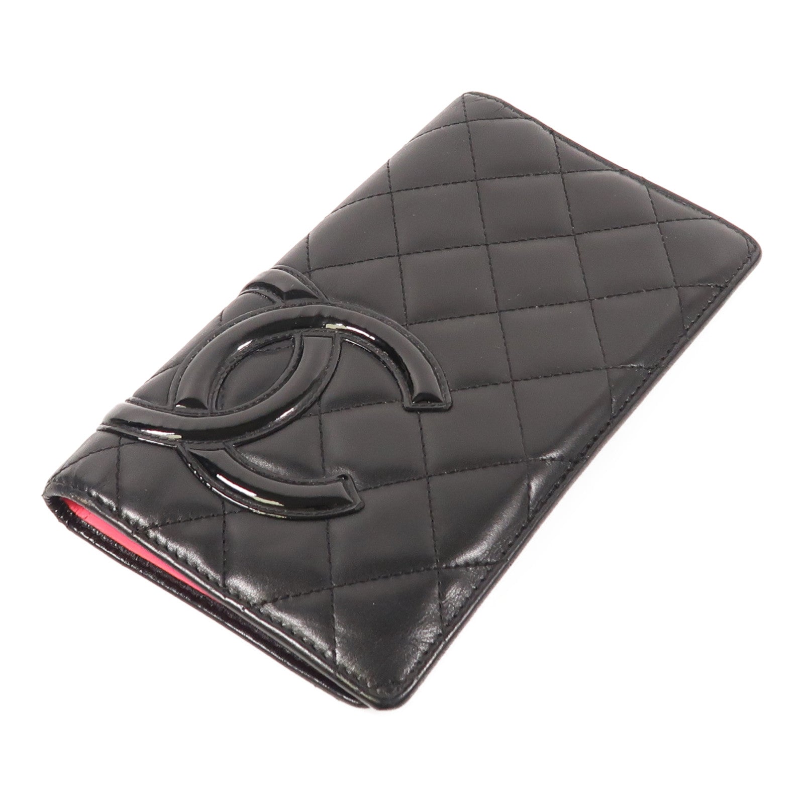 CHANEL 羊皮皮革Cambon Wallet銀扣長錢包