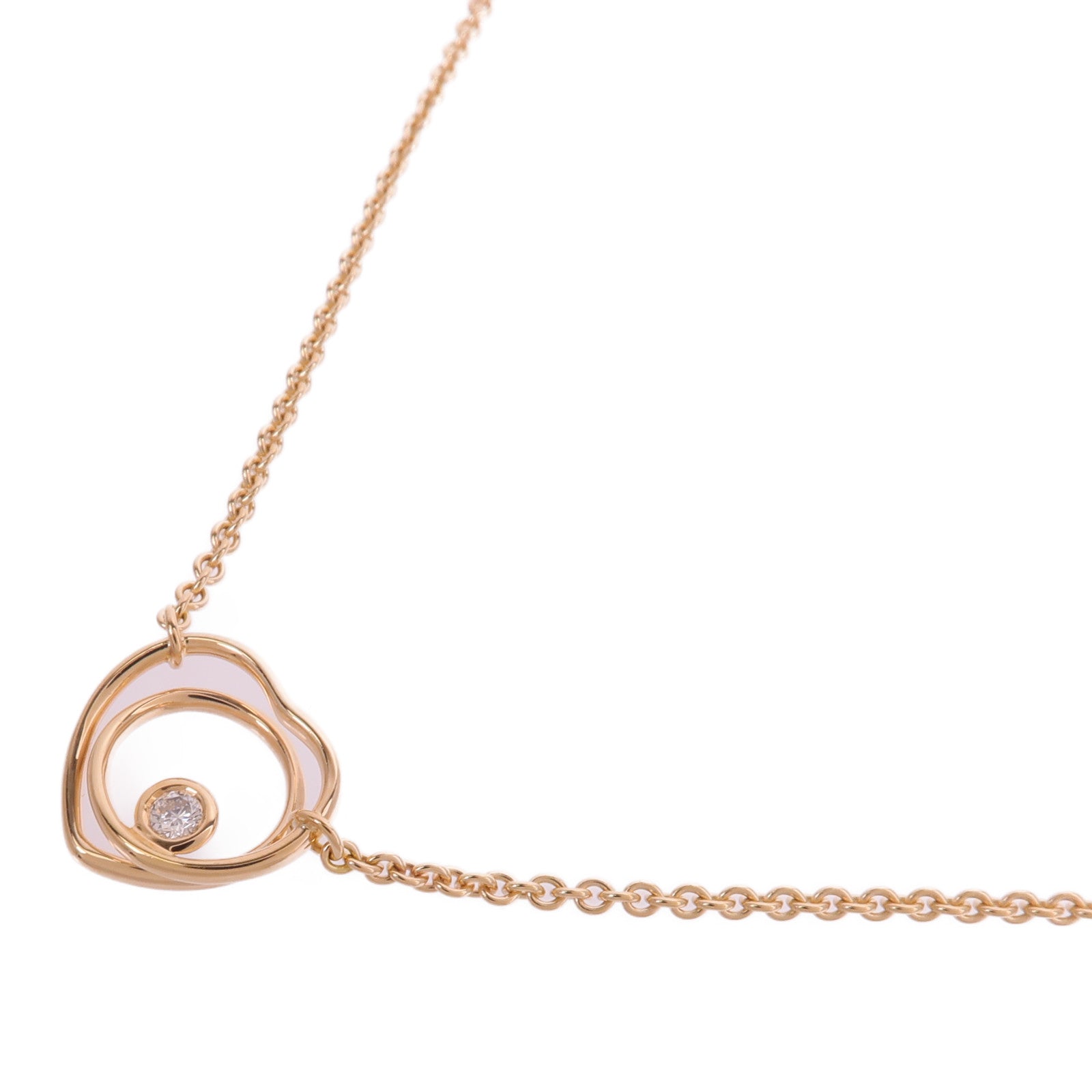 HERMES 18K玫瑰金Vertige Coeur Necklace項鍊