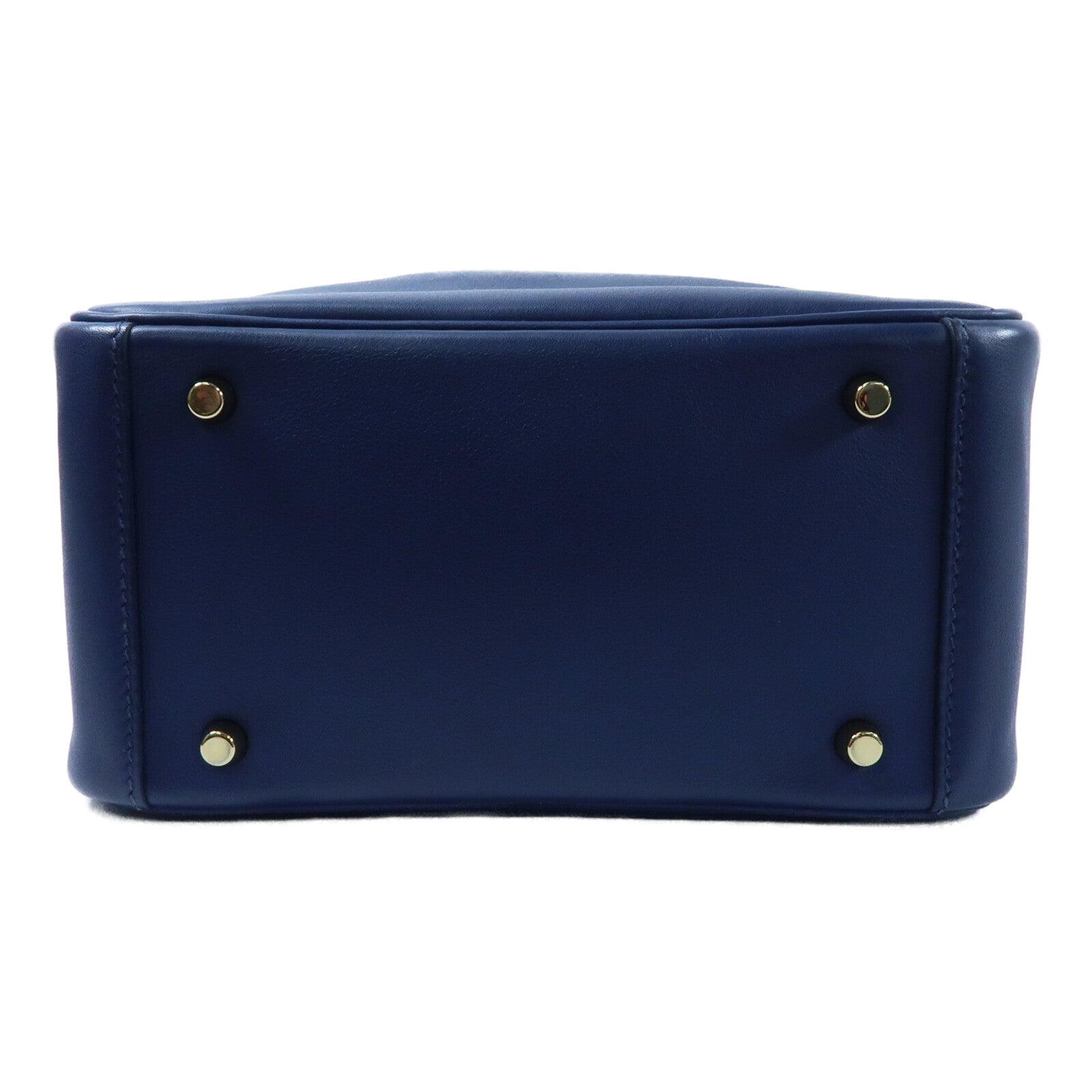 HERMES Swift皮革Mini Lindy金扣手挽肩背兩用袋Bleu Encre