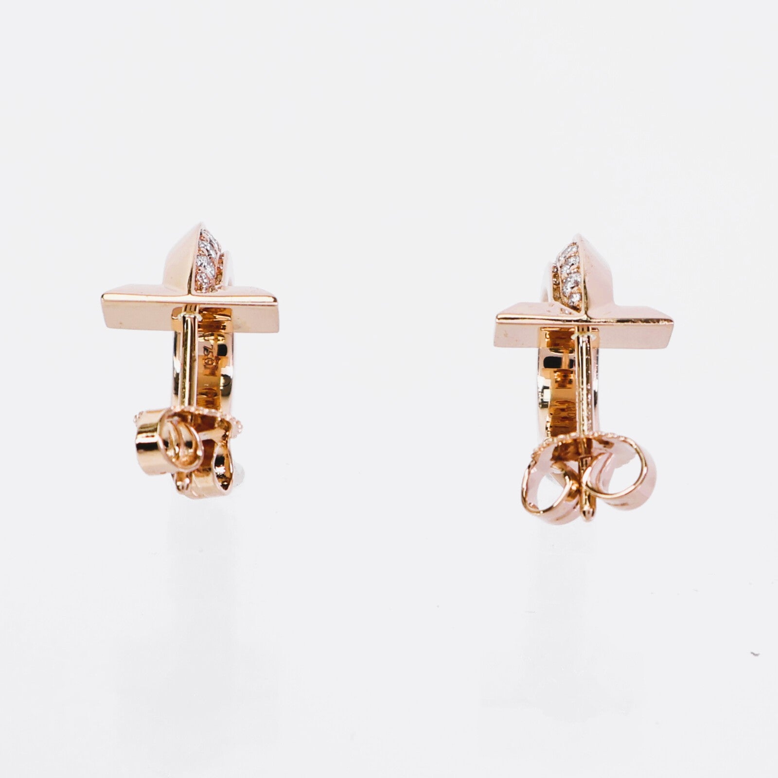 TIFFANY＆CO 18K玫瑰金T1 Earrings鑽石耳環