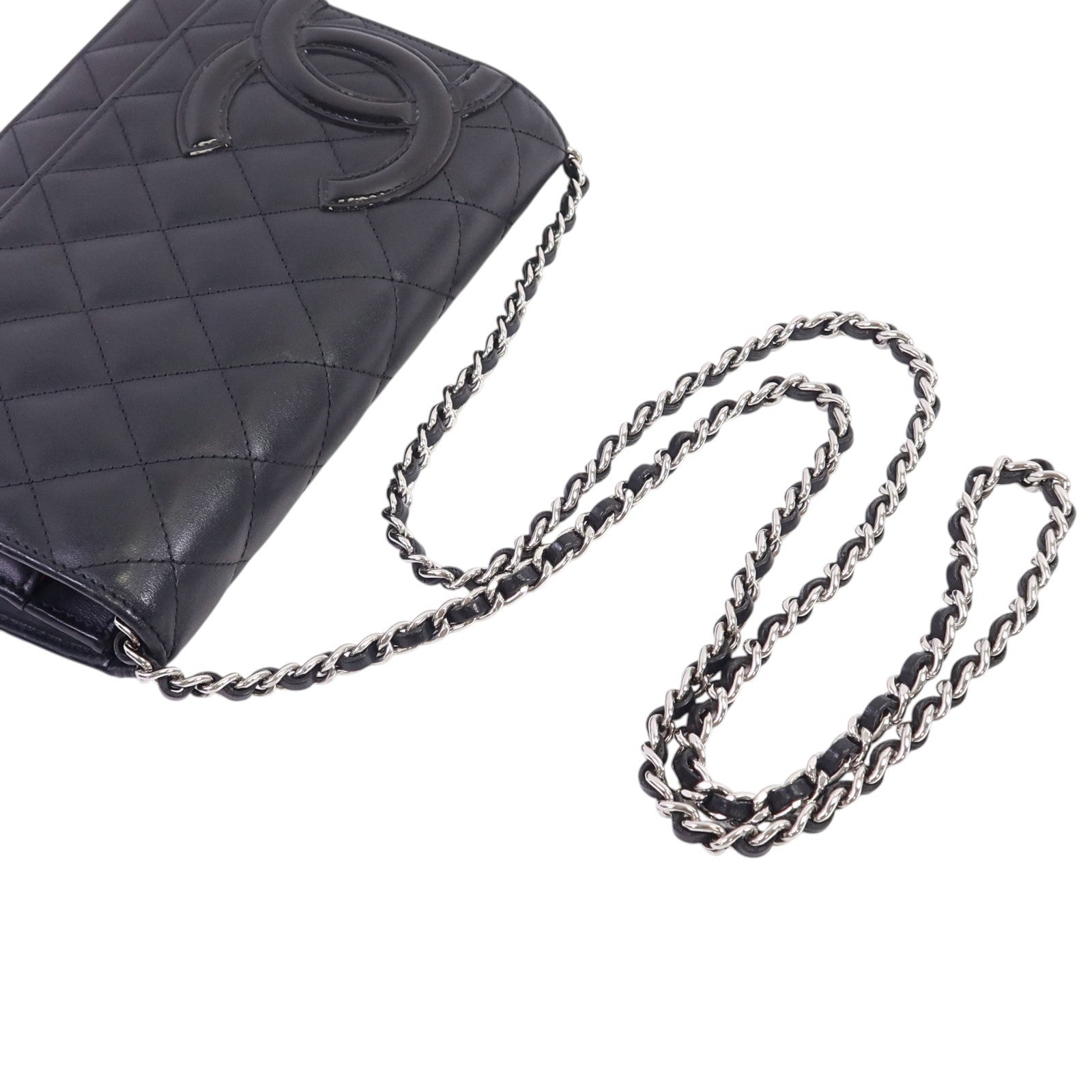 CHANEL 牛皮皮革WOC Wallet On Chain銀扣鏈帶肩背袋