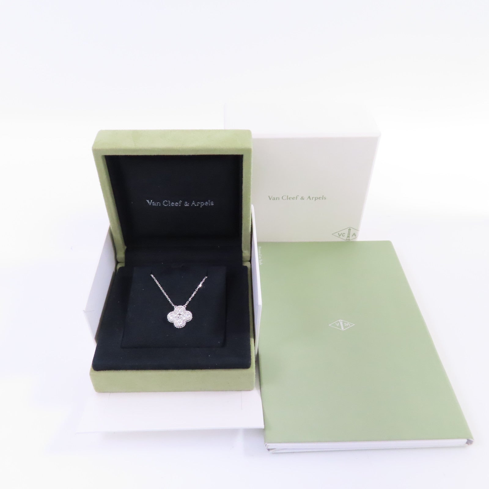 Van Cleef & Arpels【激減優惠】 18K白金/鑽石Vintage Alhambra Diamond Necklace項鏈