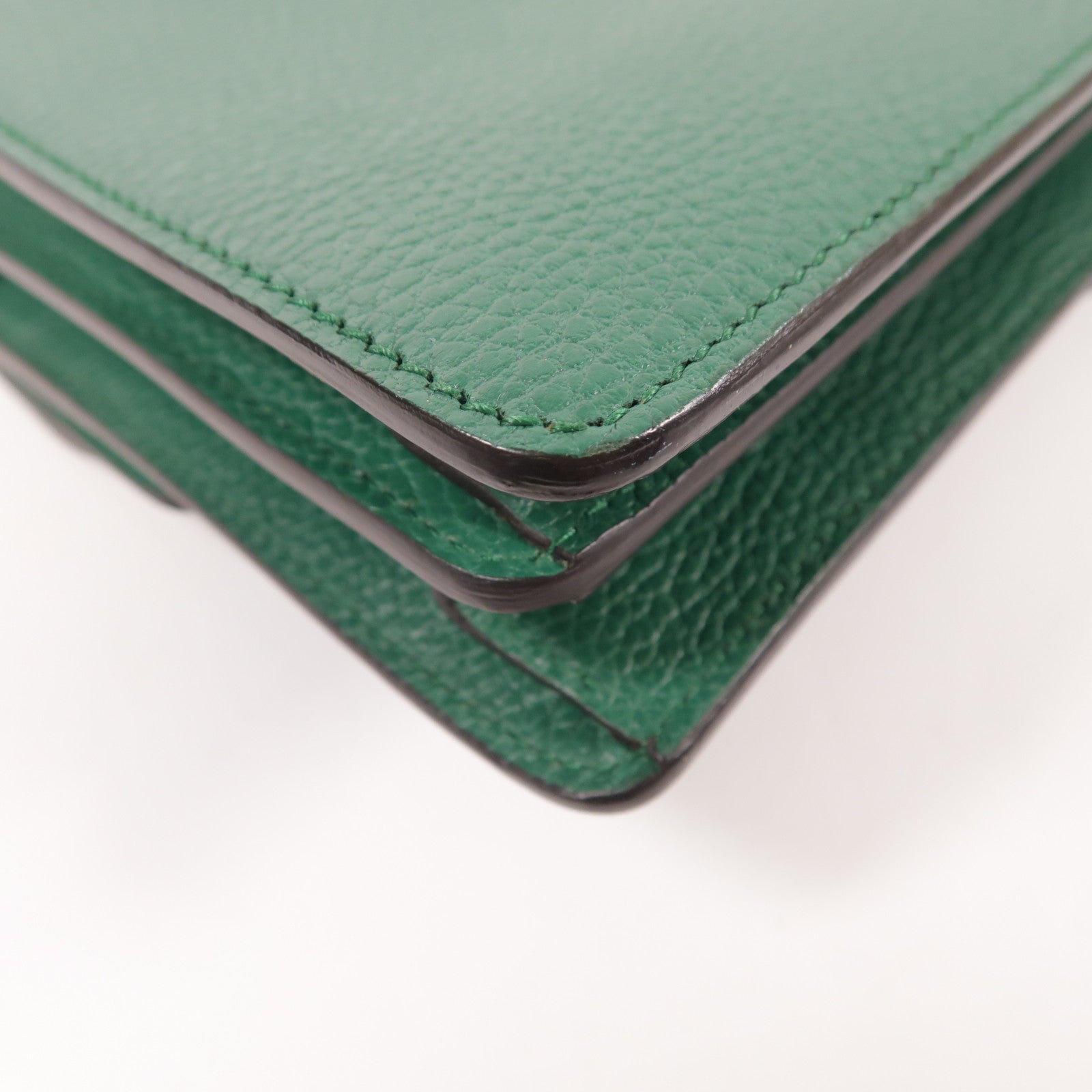 GUCCI GG GHW Diouysys Chain Shoulder Bag Calfskin Leather 400249 Green