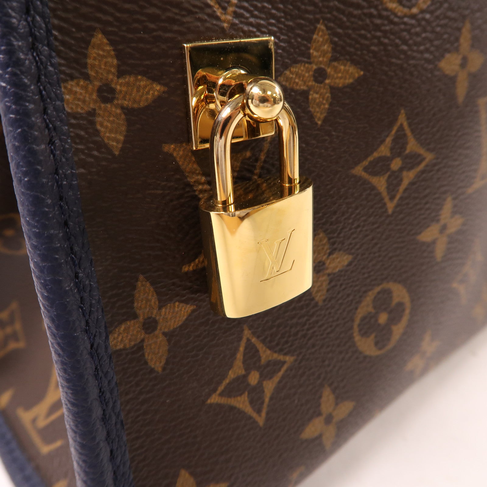 LOUIS VUITTON Monogram Popincourt PM金扣手挽肩背兩用袋啡色/深藍色