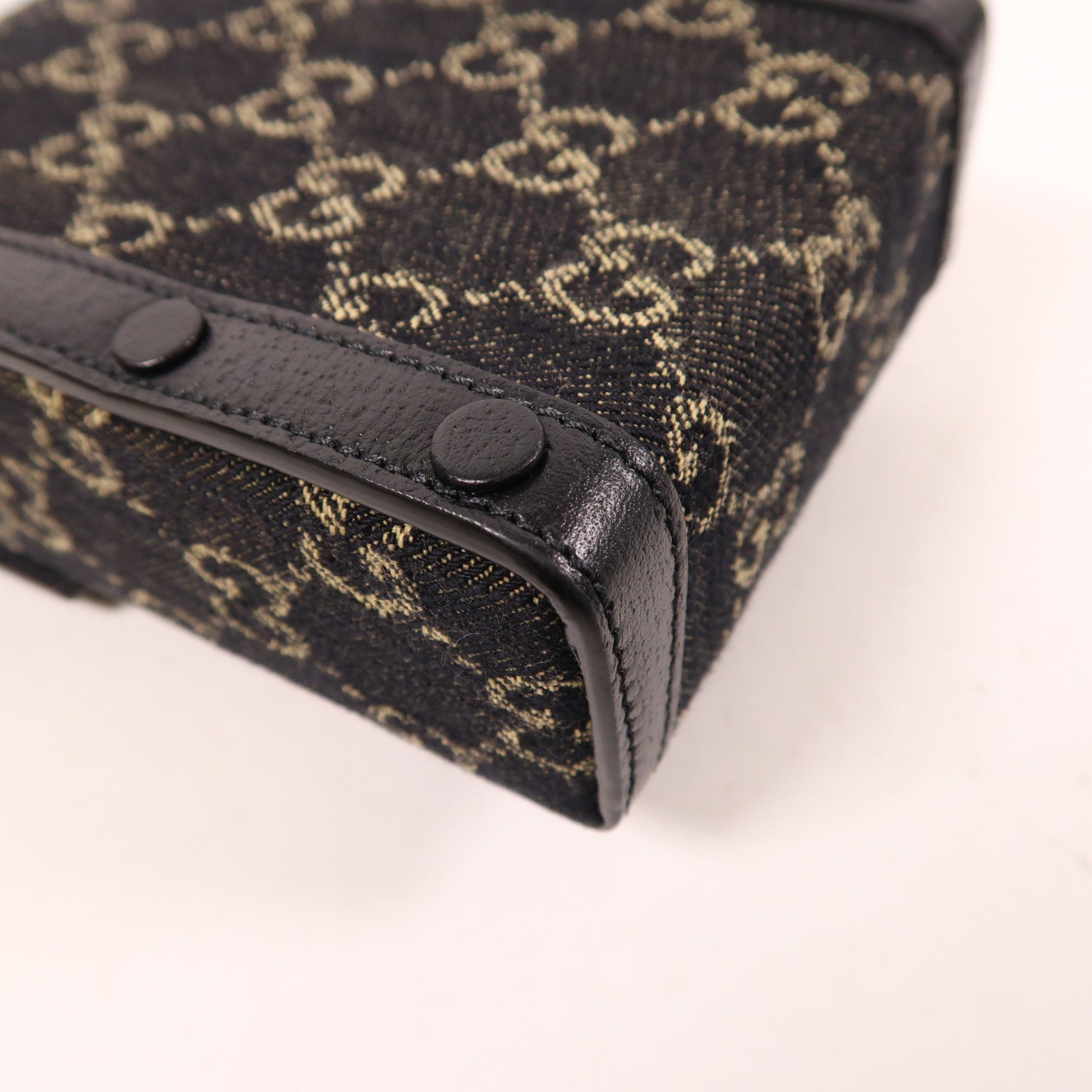 GUCCI 帆布Horsebit 1955 Mini金扣肩背袋