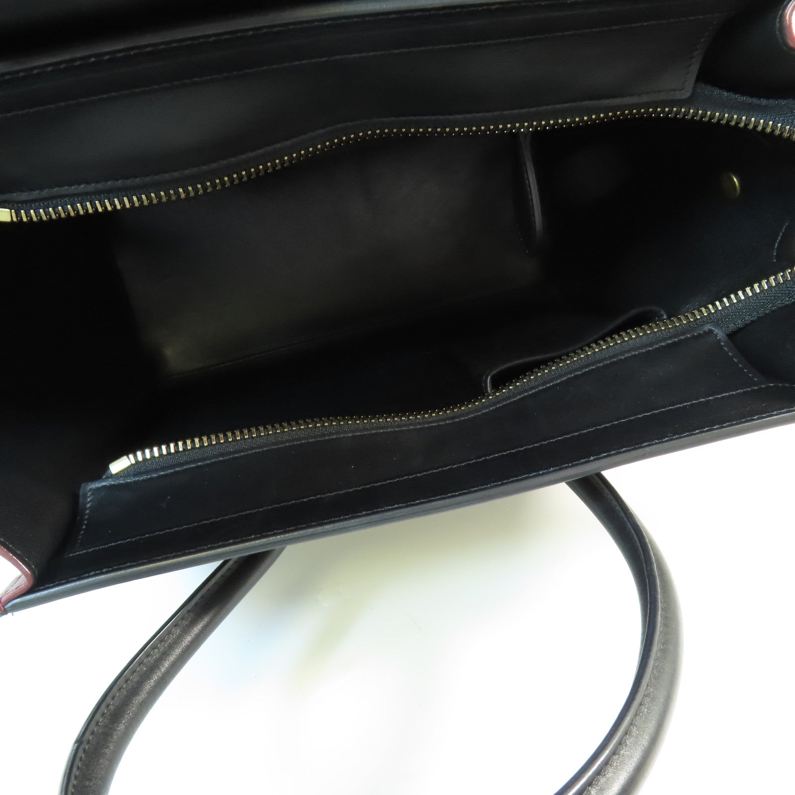 CELINE 牛皮皮革/蛇皮Mini Luggage金扣手挽袋