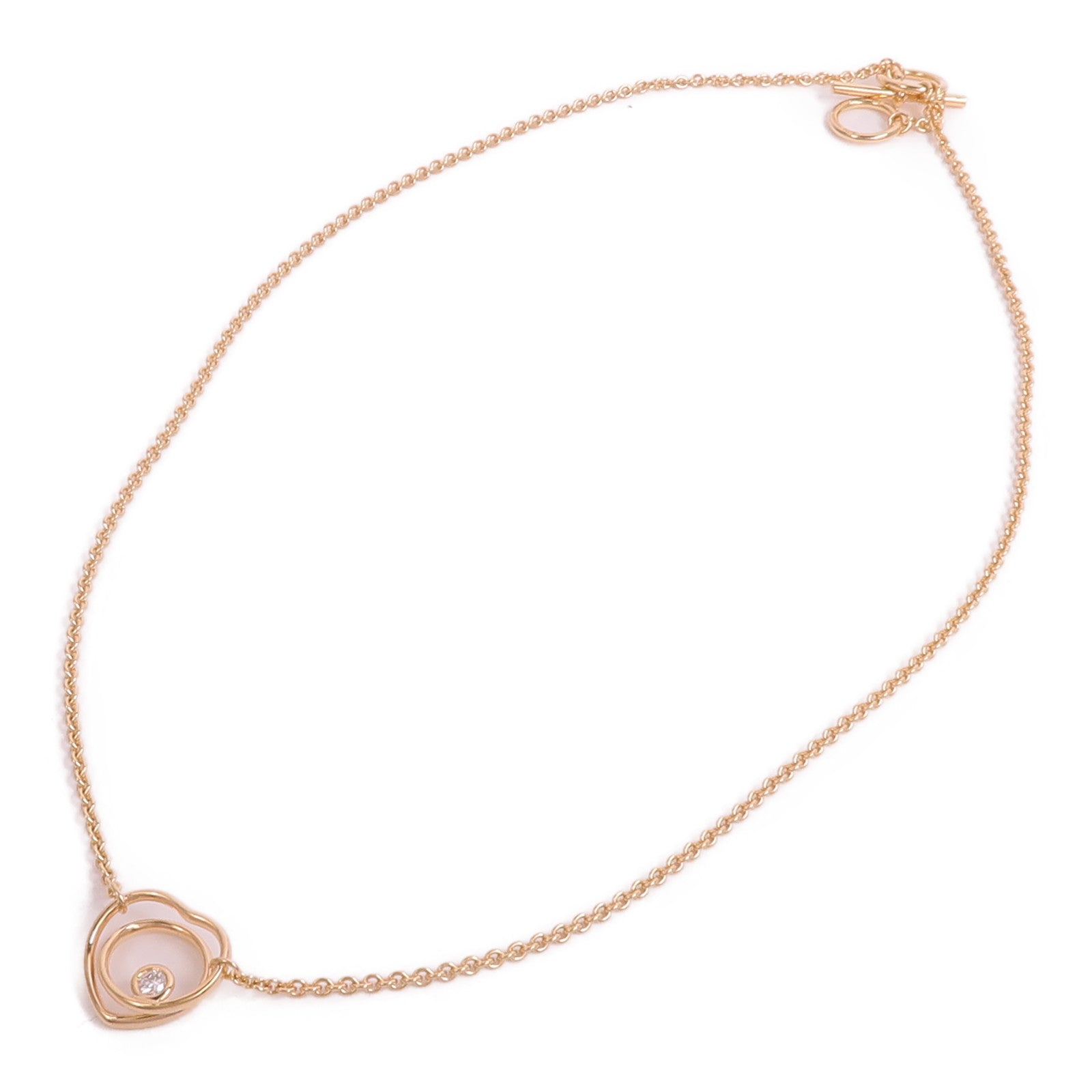 HERMES 18K玫瑰金Vertige Coeur Necklace項鍊