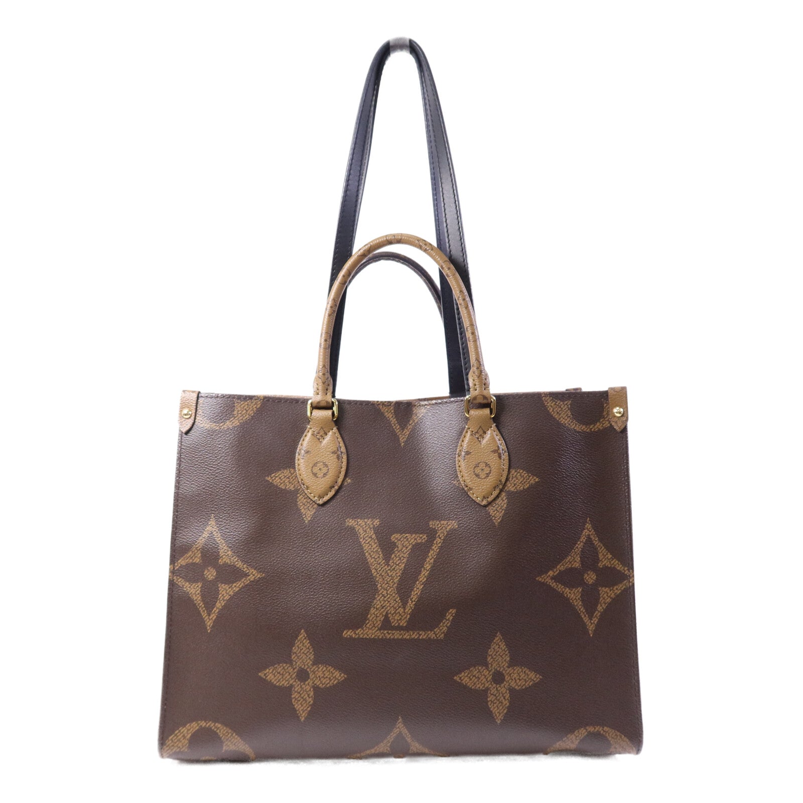 LOUIS VUITTON Monogram Giant On The Go MM金扣手挽肩背兩用袋