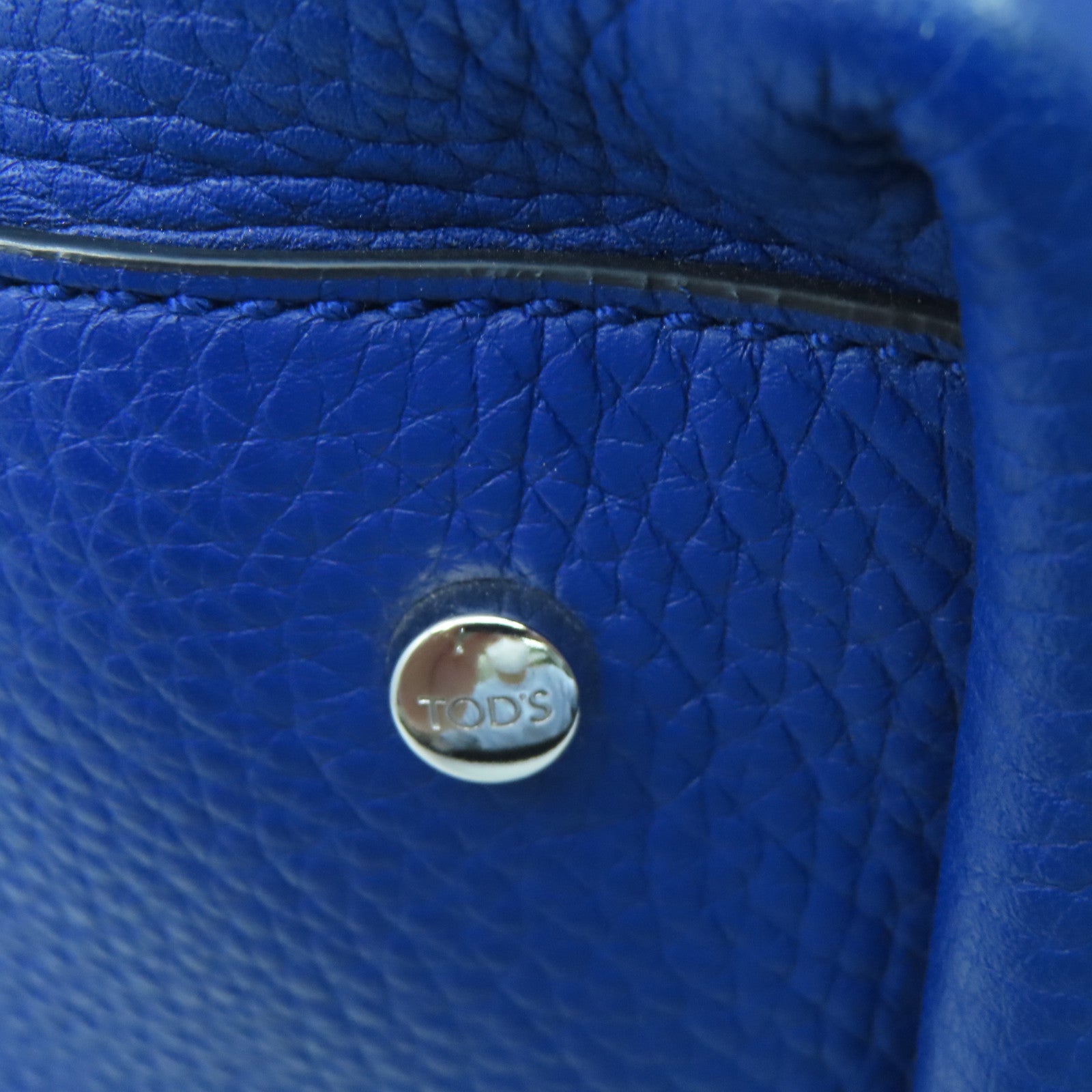 TOD'S cowhide leather Shoulder Bag silver buckle shoulder bag blue