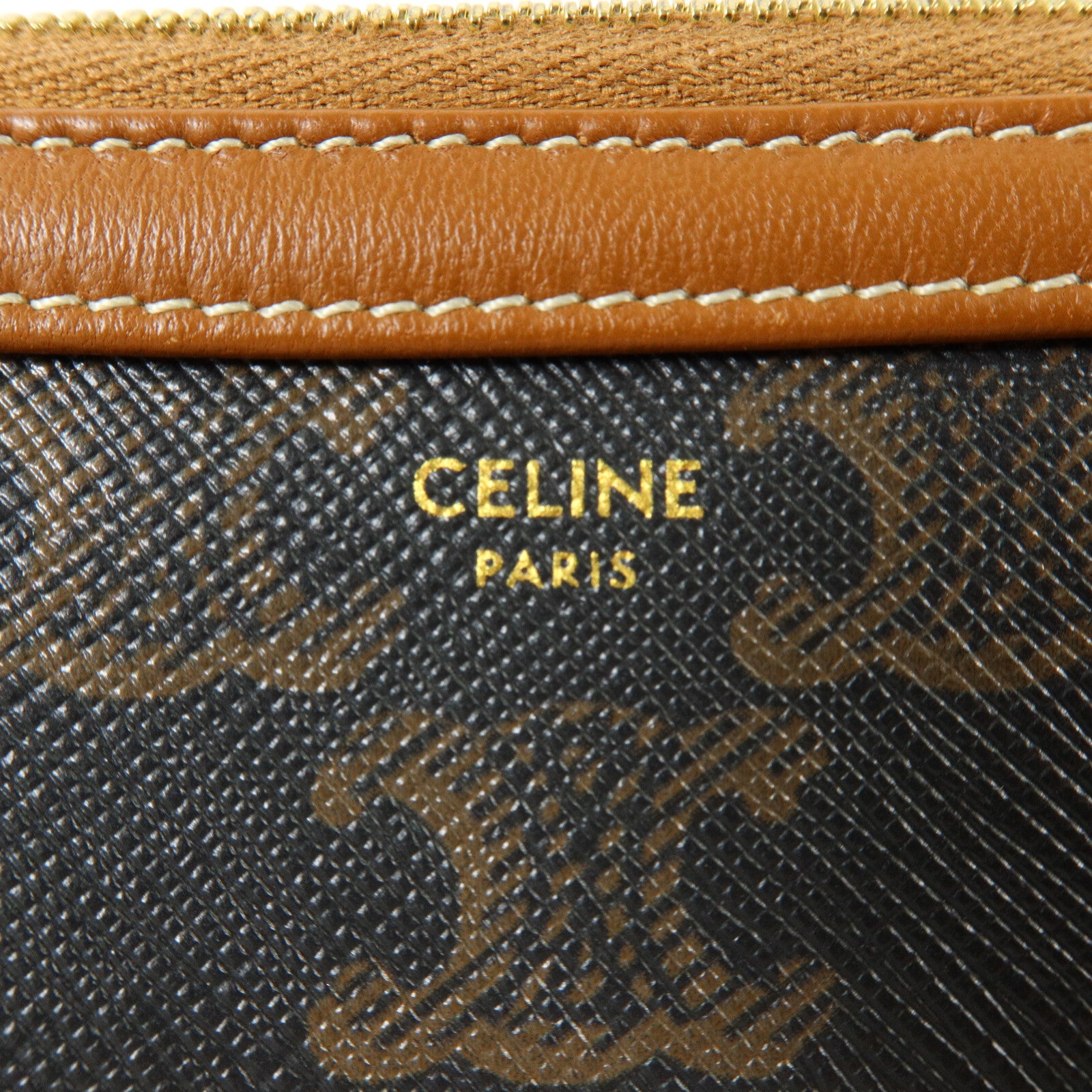 CELINE 塗層帆布Clutch On Chain鏈帶肩背袋