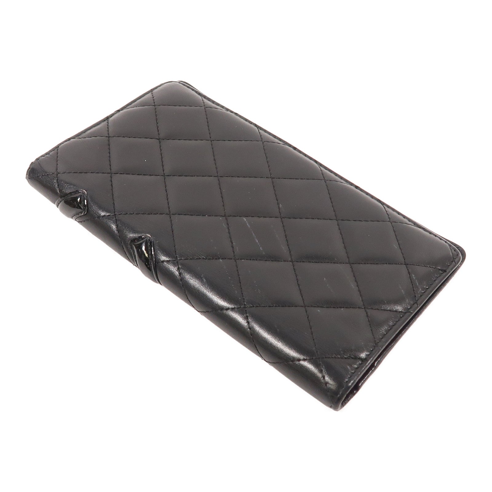 CHANEL 羊皮皮革Cambon Wallet銀扣長錢包