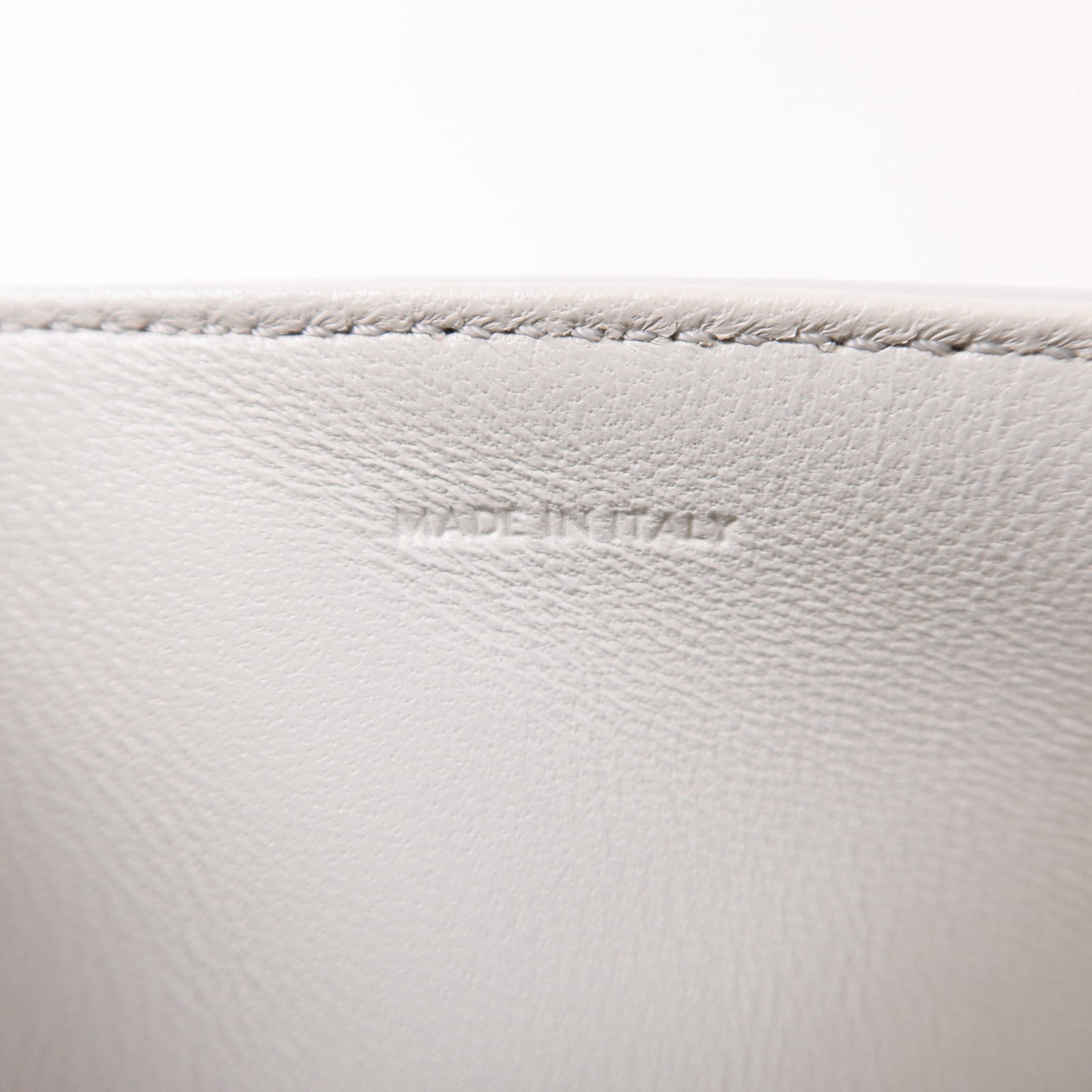 CELINE GHW Teen Triomphe Shoulder Bag Calfskin Leather Light Grey