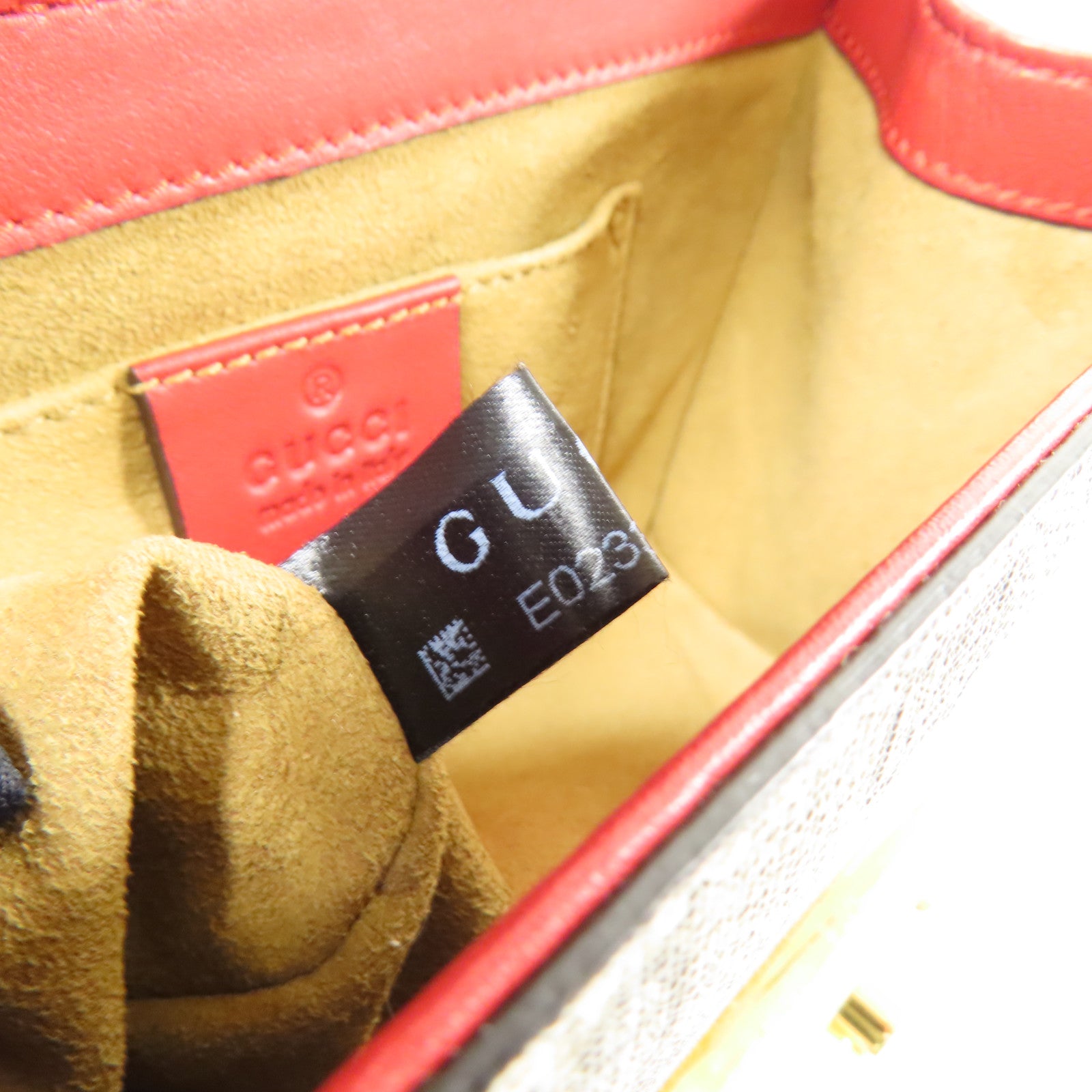 GUCCI 塗層帆布Paddle Lock Small金扣肩背袋