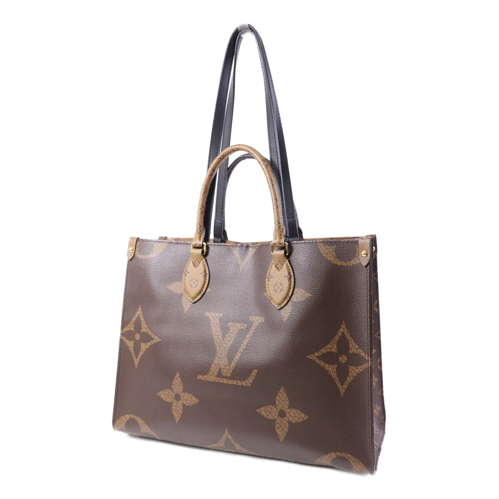 LOUIS VUITTON Monogram Giant On The Go MM金扣手挽肩背兩用袋