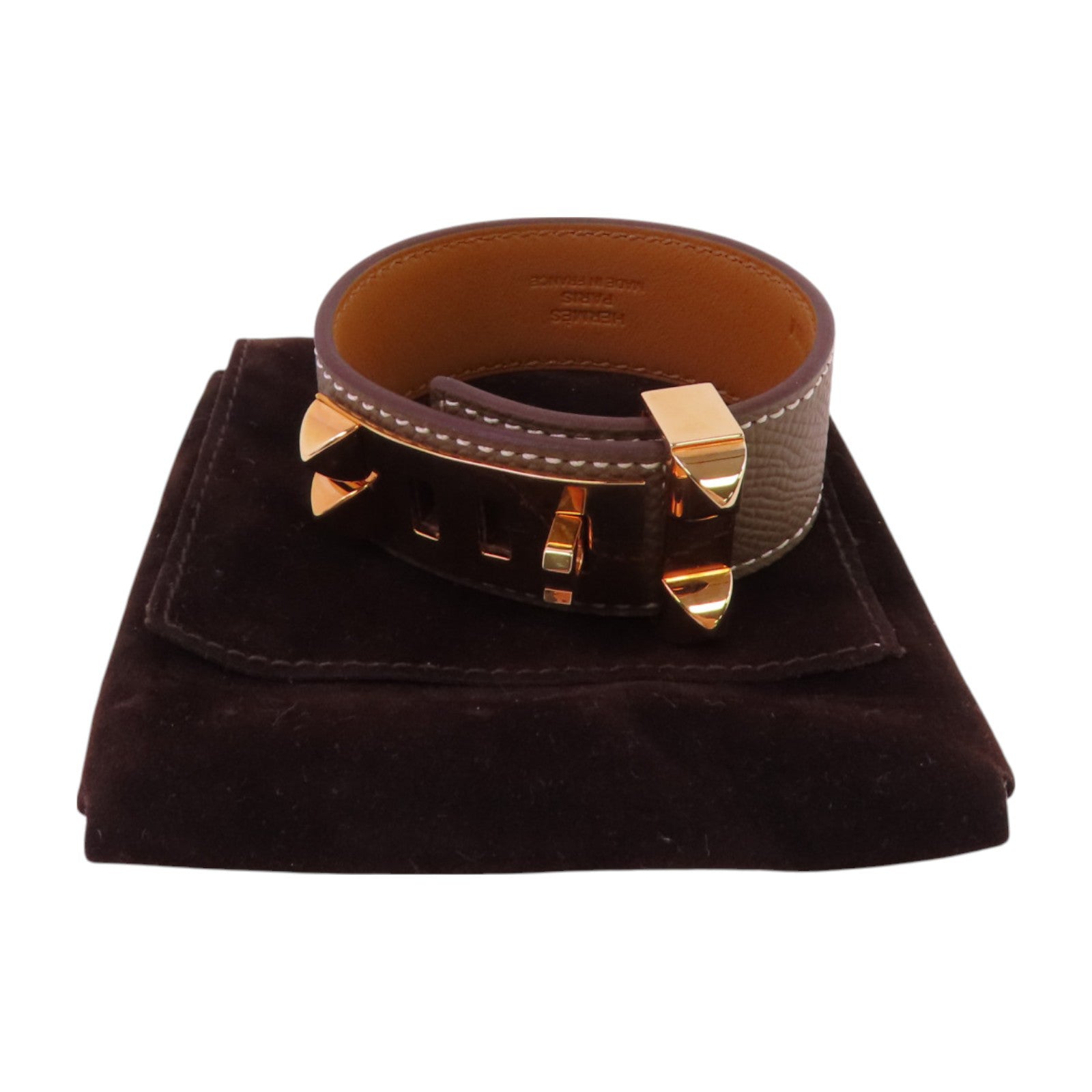 HERMES Epsom皮革CDC 24 Bracelet T2金扣手鏈