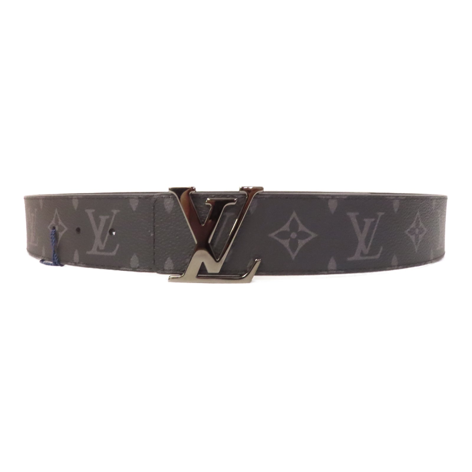 LOUIS VUITTON Monogram Eclipse Initiales皮帶黑色