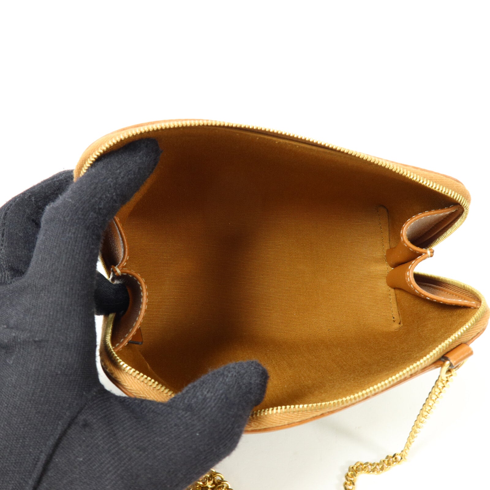 CELINE 塗層帆布Clutch On Chain鏈帶肩背袋