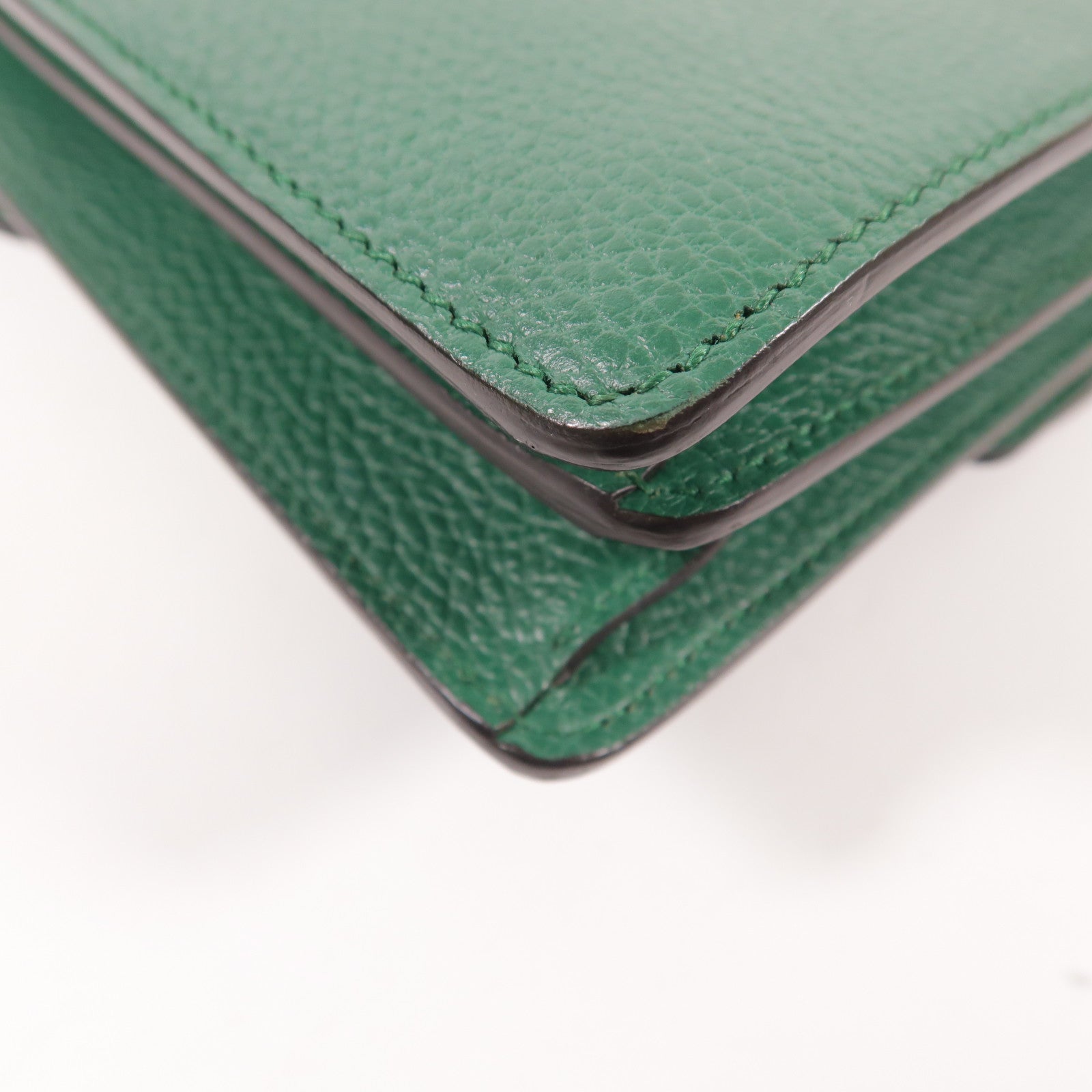 GUCCI GG GHW Diouysys Chain Shoulder Bag Calfskin Leather 400249 Green