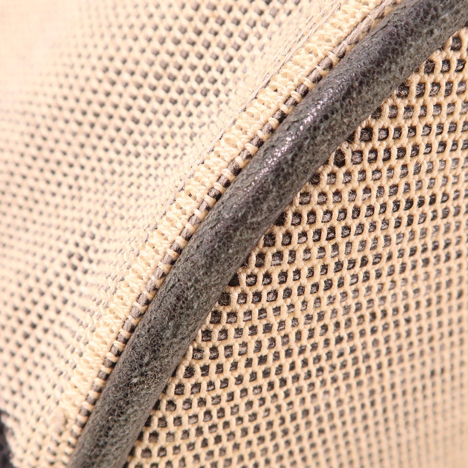 HERMES PHW Saxo MM Handbag Canvas Grey/Black