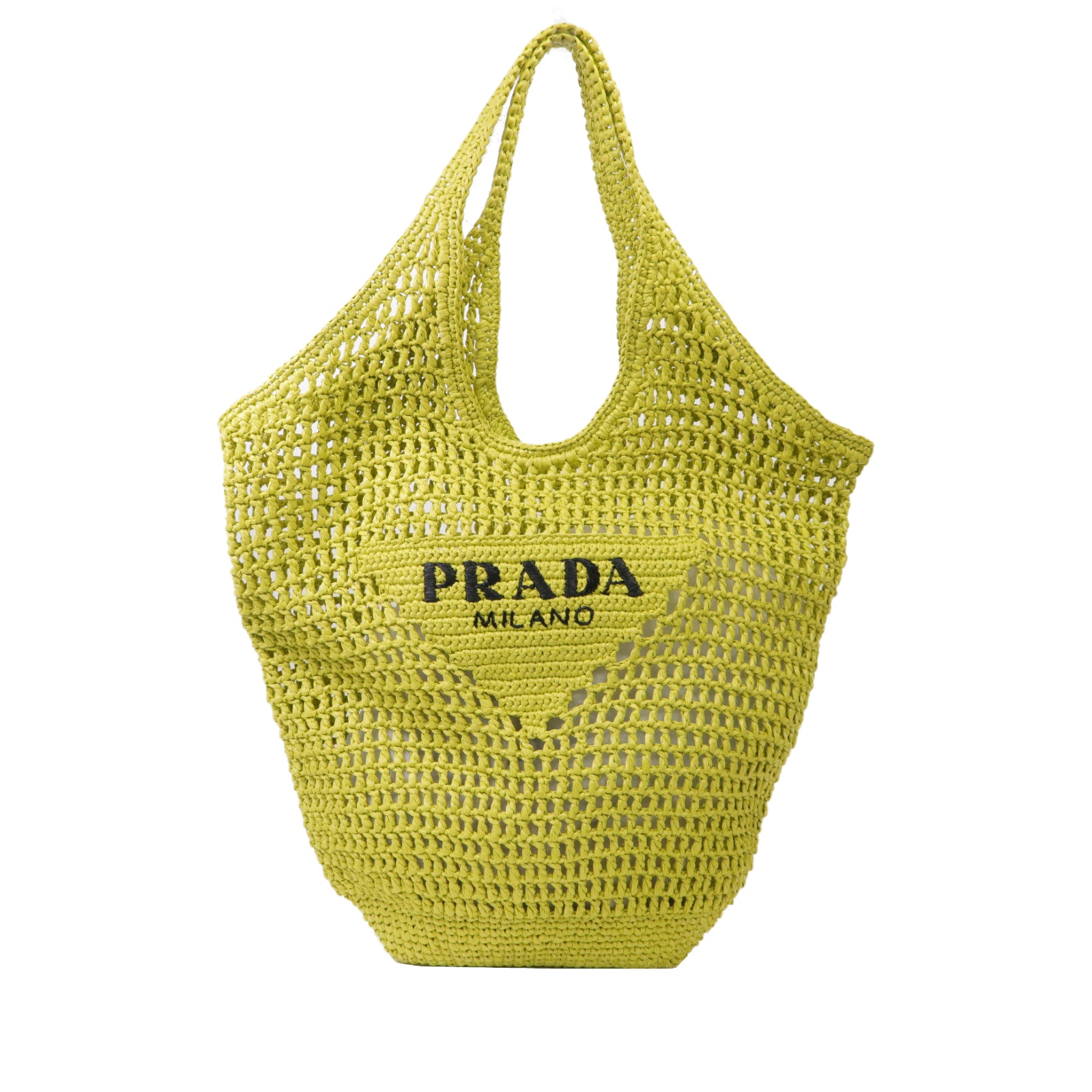 PRADA 酒椰Raffia Tote Bag手挽袋黃色