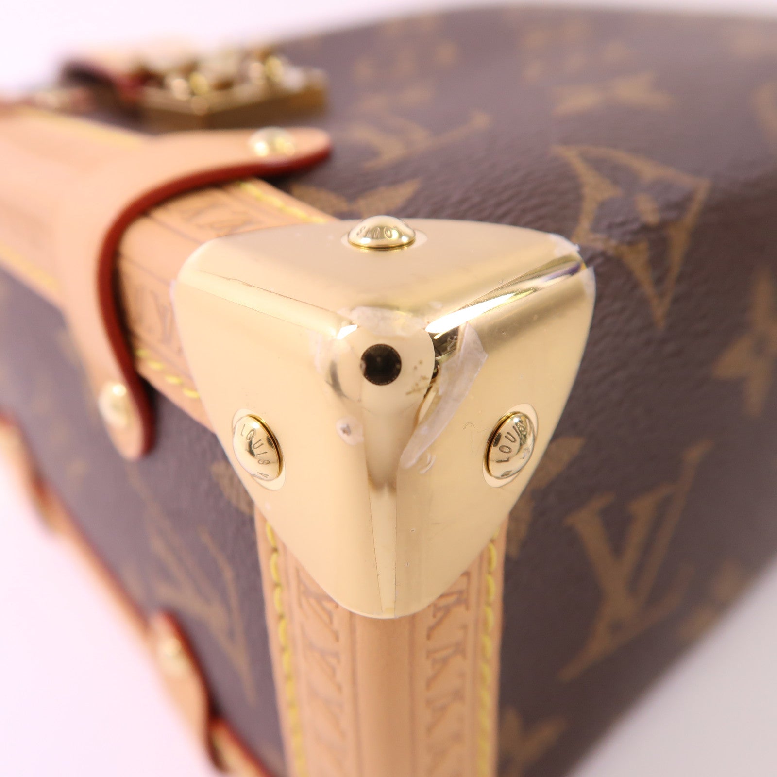 LOUIS VUITTON Monogram Side Trunk MM金扣手挽肩背兩用袋