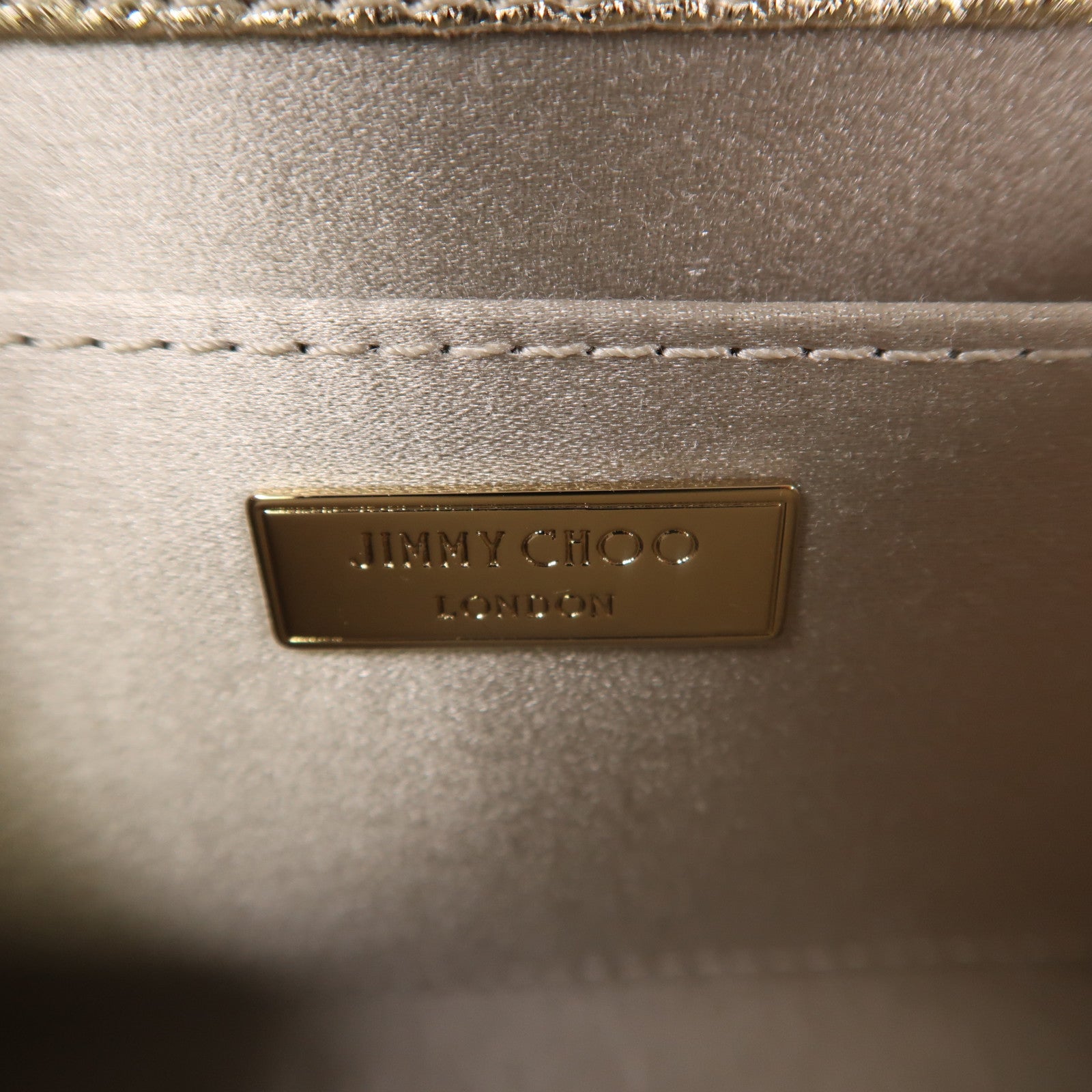 JIMMY CHOO PVC Chain Shoulder金扣鏈帶肩背袋