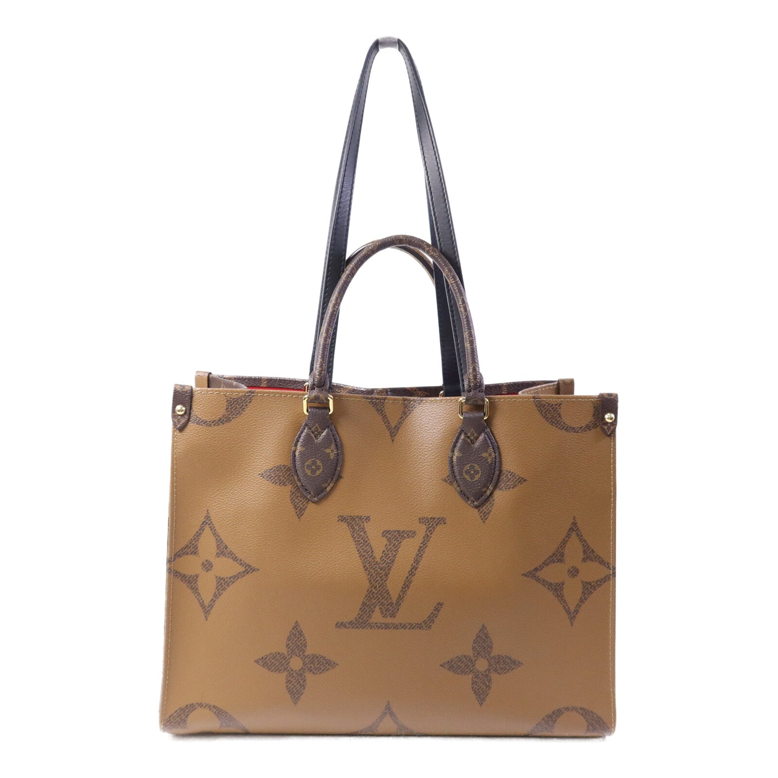 LOUIS VUITTON Monogram Giant On The Go MM金扣手挽肩背兩用袋