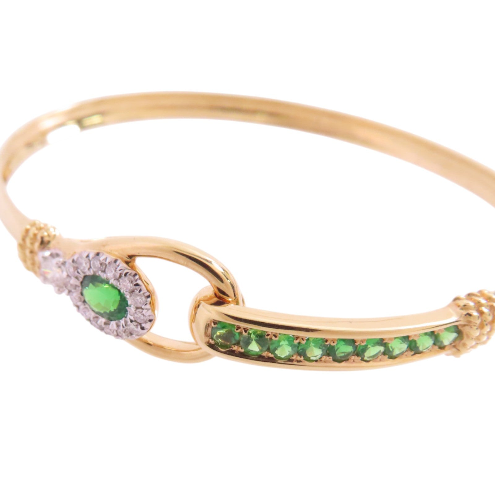 JEWELRY 18K黃金/鑽石/石榴石Diamond Garnet Bangle手鐲
