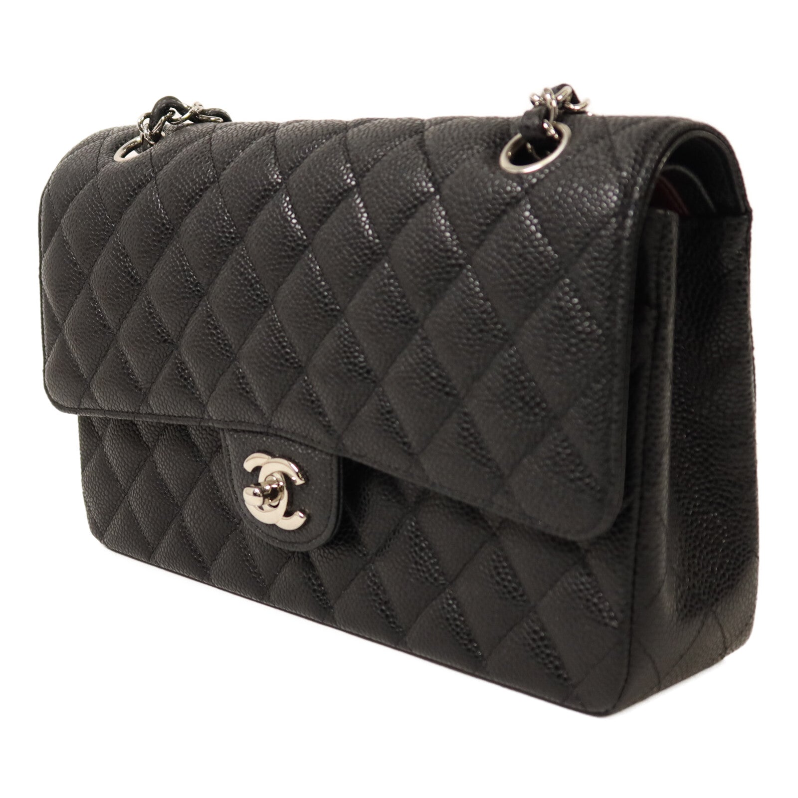 CHANEL 牛皮皮革Classic 25銀扣鏈帶肩背袋