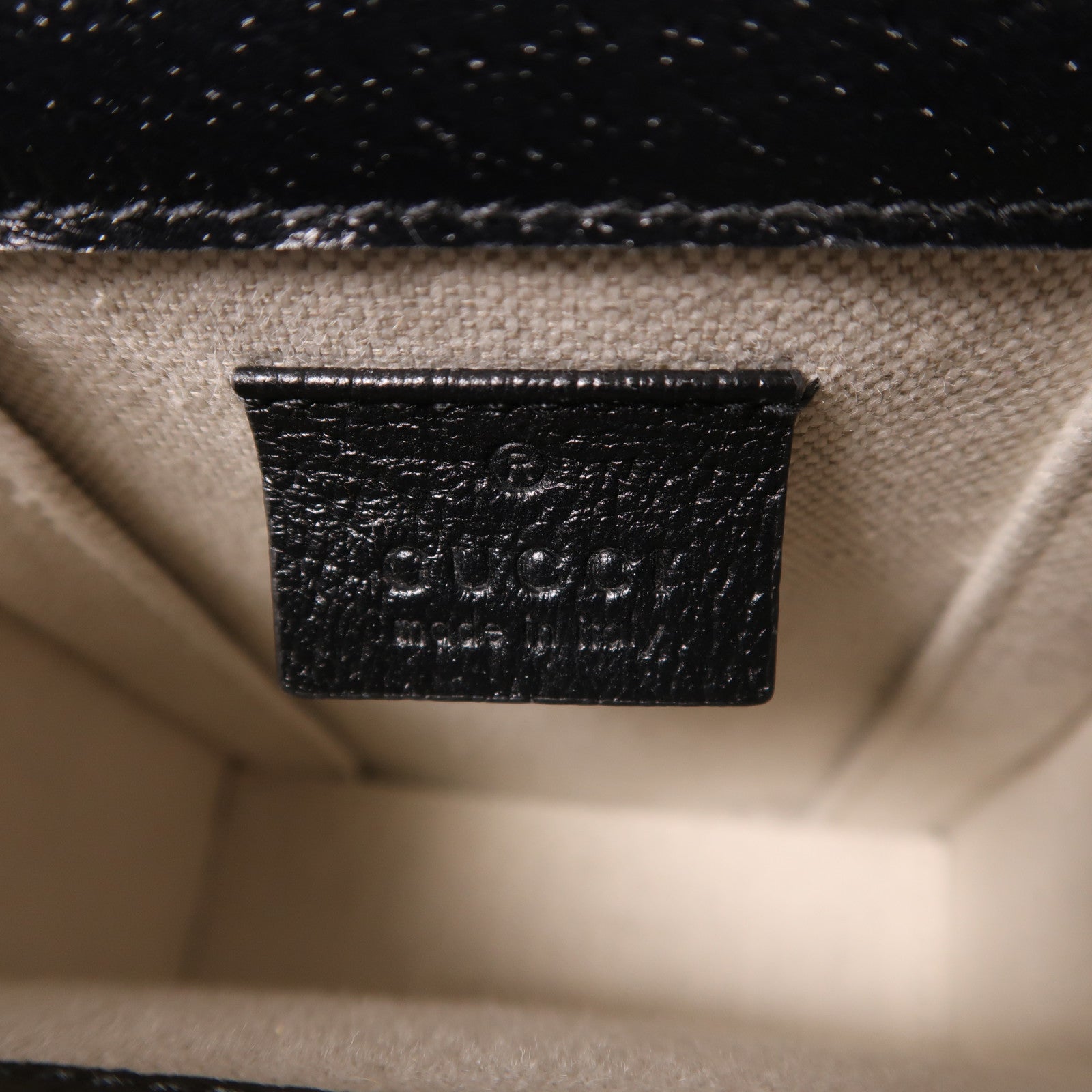 GUCCI 帆布Horsebit 1955 Mini金扣肩背袋