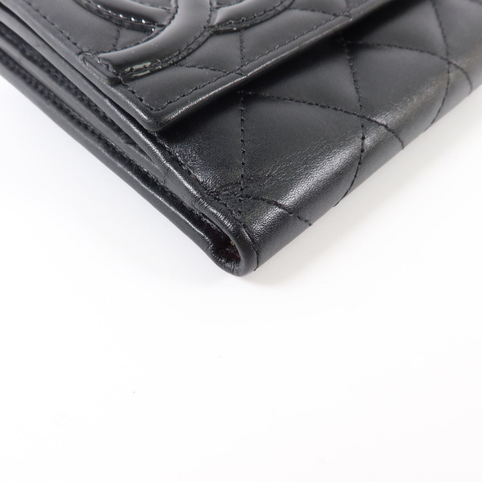 CHANEL 牛皮皮革Cambon Compact Wallet銀扣錢包