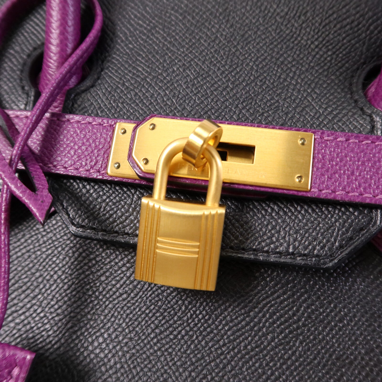 HERMES Epsom皮革Birkin 30金扣手挽袋Anemore/Noir