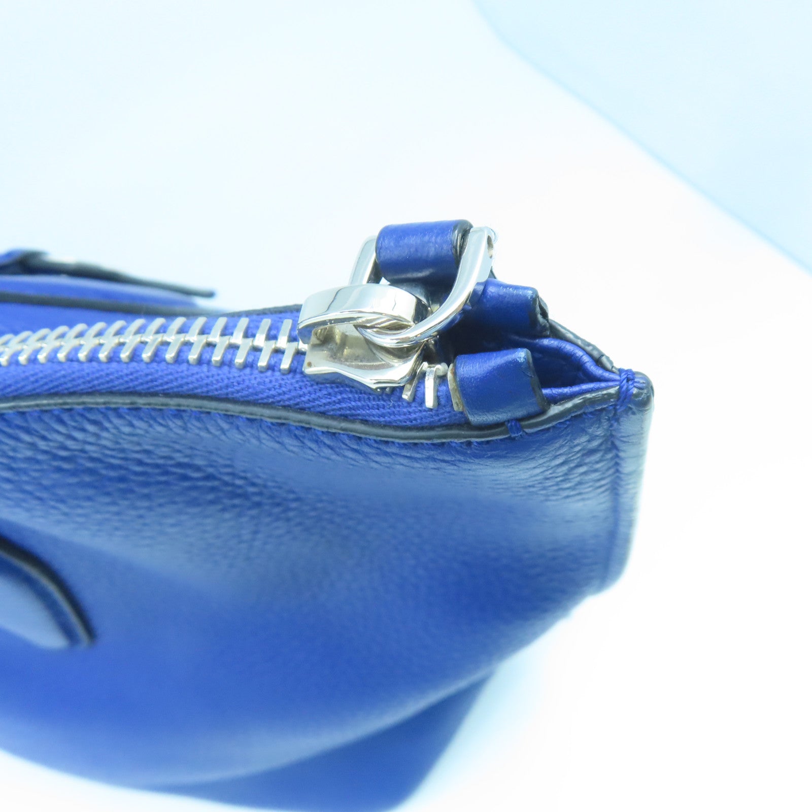 TOD'S cowhide leather Shoulder Bag silver buckle shoulder bag blue