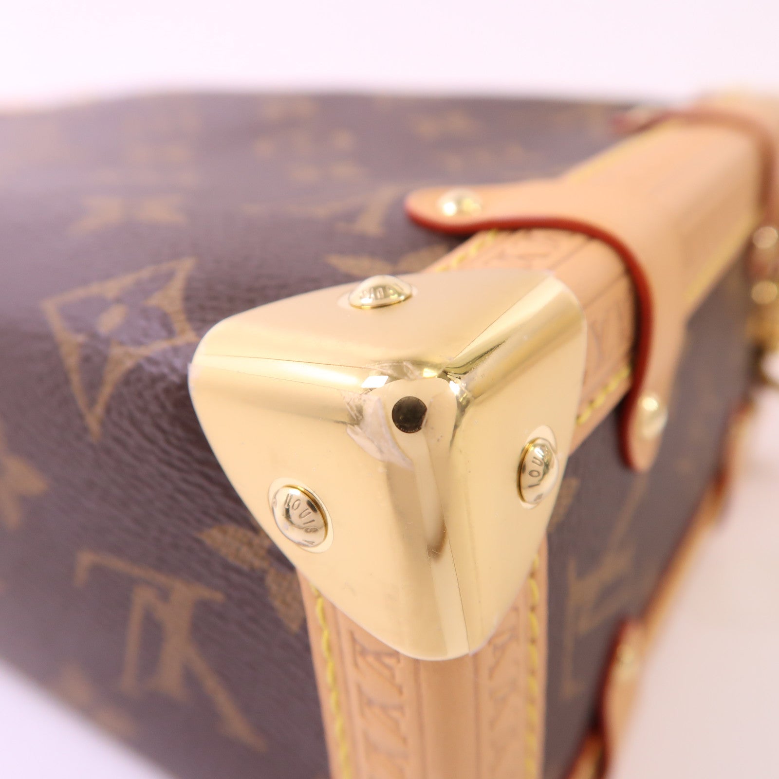 LOUIS VUITTON Monogram Side Trunk MM金扣手挽肩背兩用袋