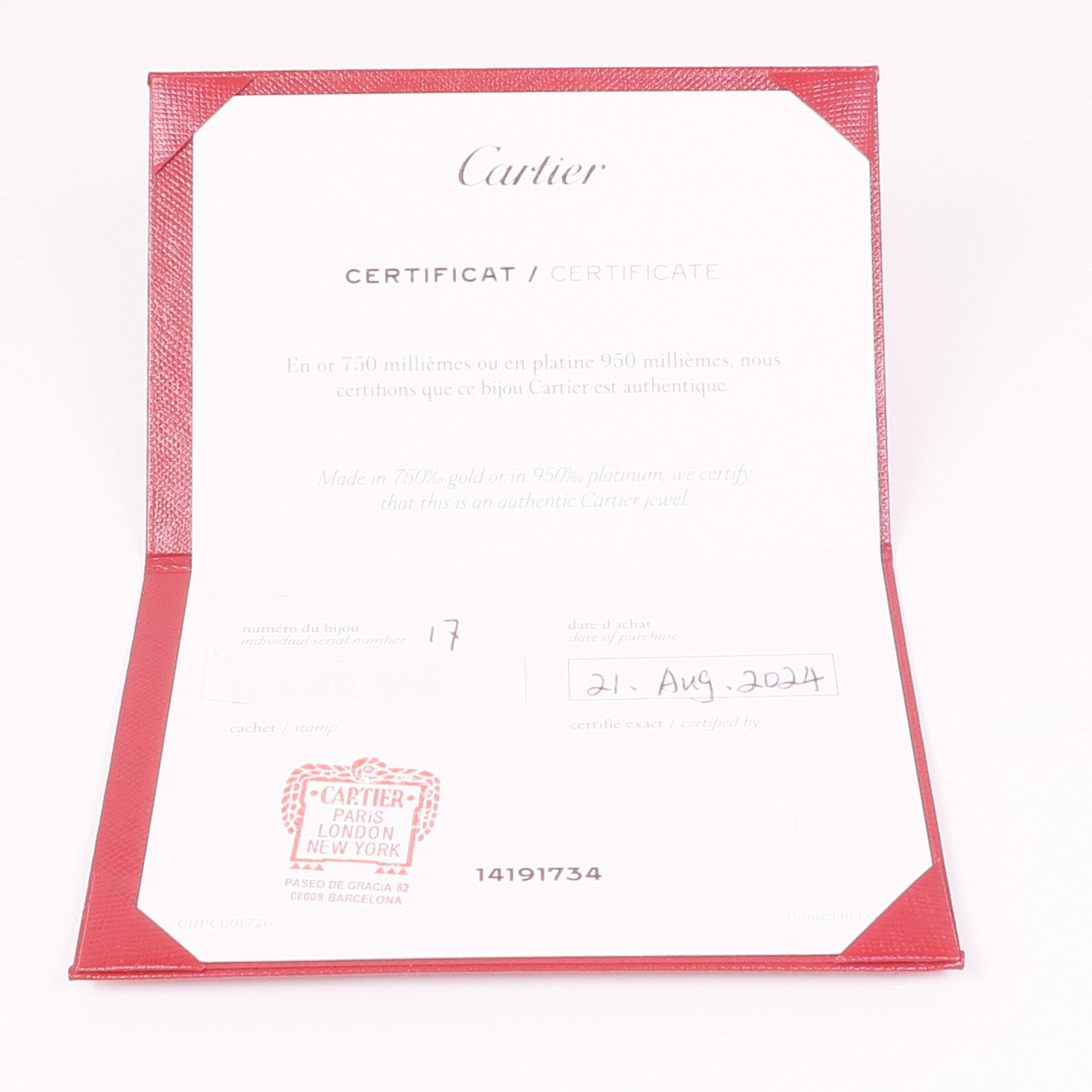 CARTIER 18K玫瑰金Love Bracelet 4P Diamond鑽石手鐲Cartier#17