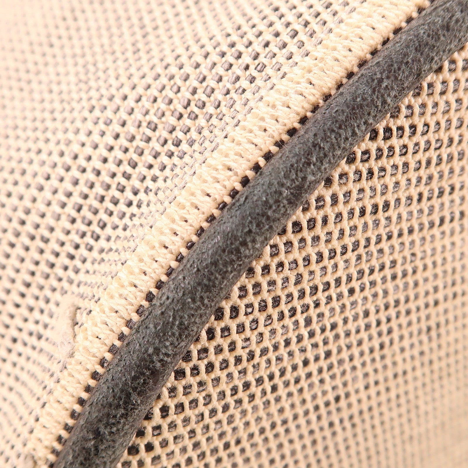 HERMES PHW Saxo MM Handbag Canvas Grey/Black