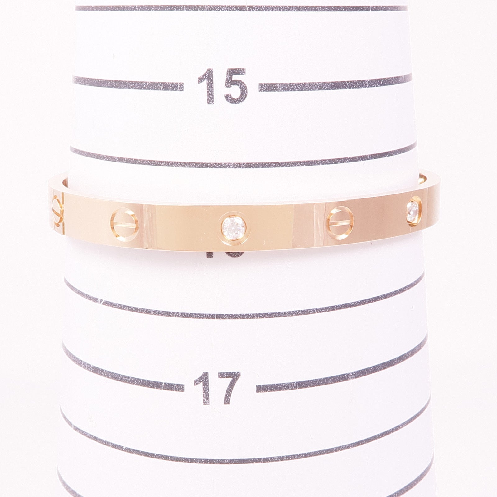 CARTIER 18K玫瑰金Love Bracelet 4P Diamond鑽石手鐲Cartier#17