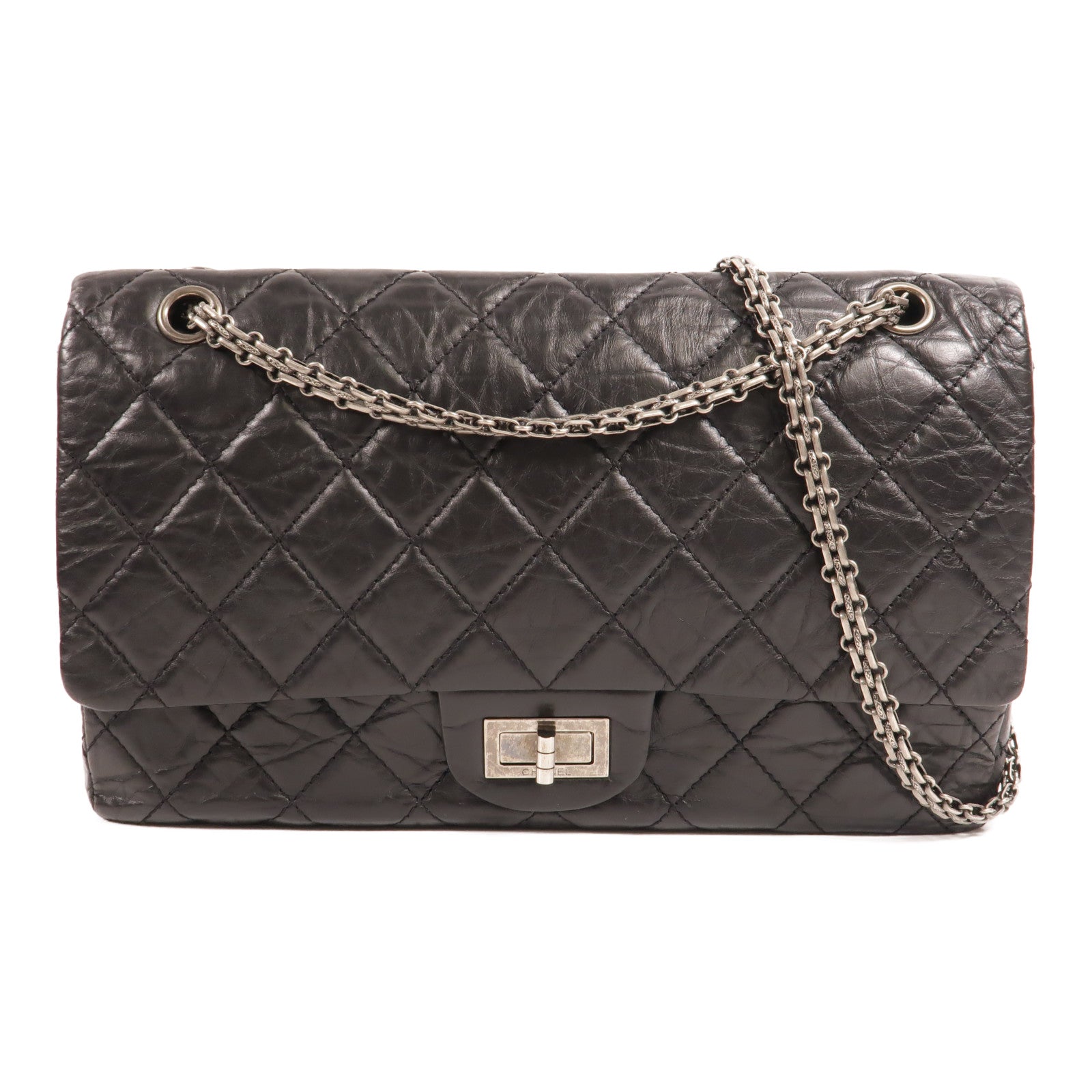 CHANEL 牛皮皮革2.55 Large鏈帶肩背袋